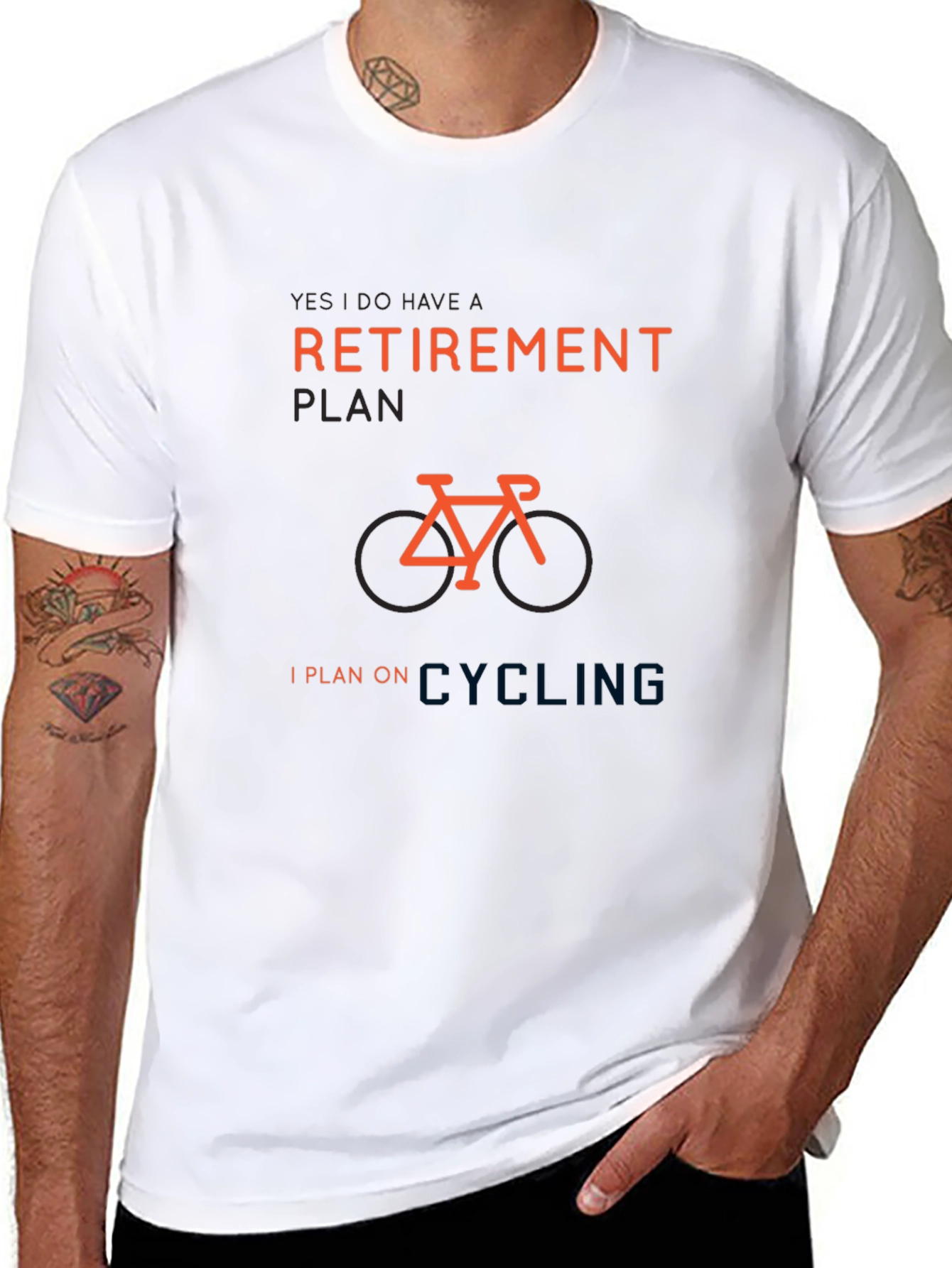 Black Retirement Plan Cycling T-Shirt view 8