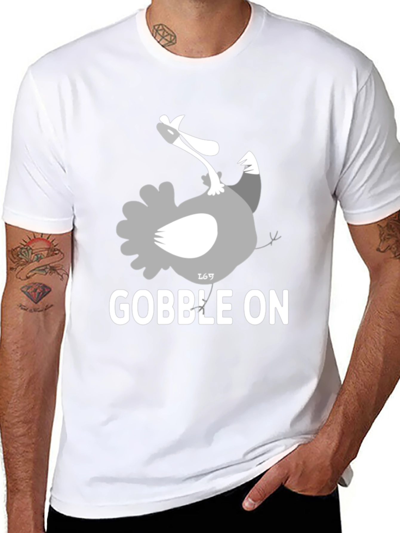 Black Gobble On Turkey Graphic Tee view 8