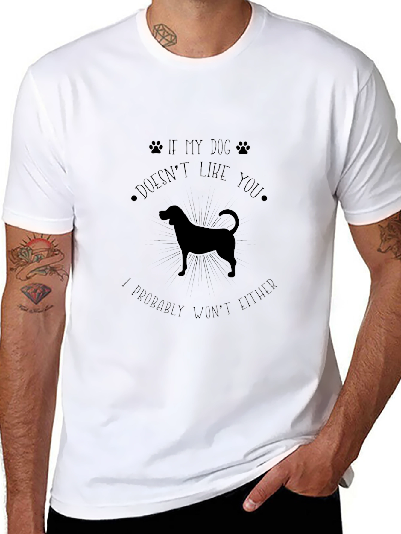 Black Dog Lover Black T-Shirt: If My Dog Doesn't Like You... view 8