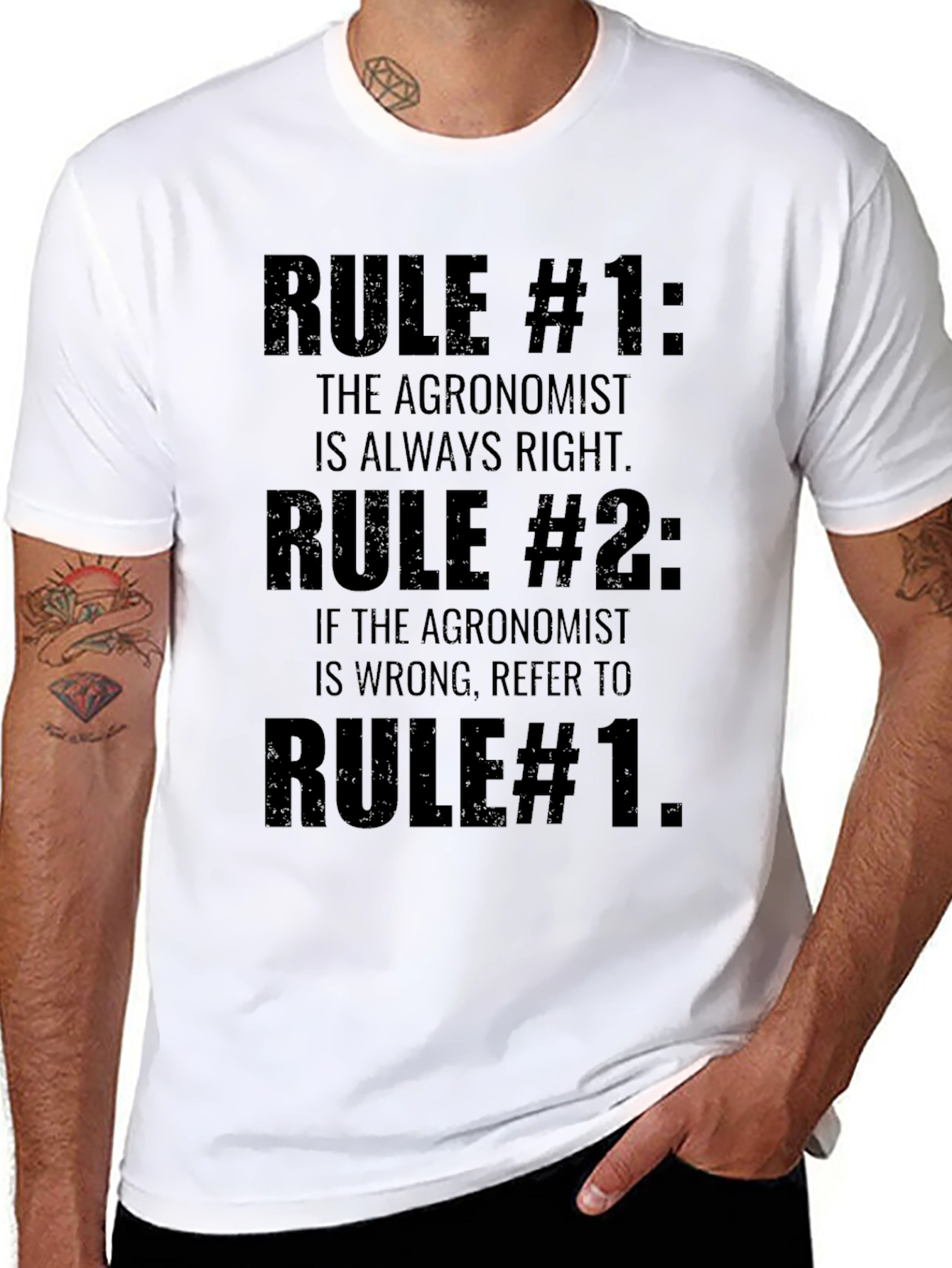Black Agronomist Rule T-Shirt - Funny Agronomy Gift view 8
