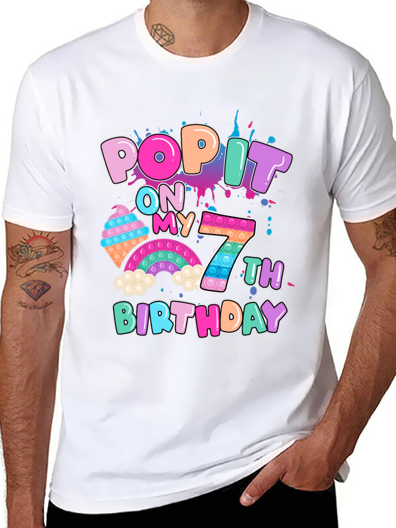 Black Pop It On My 7th Birthday T-Shirt view 8