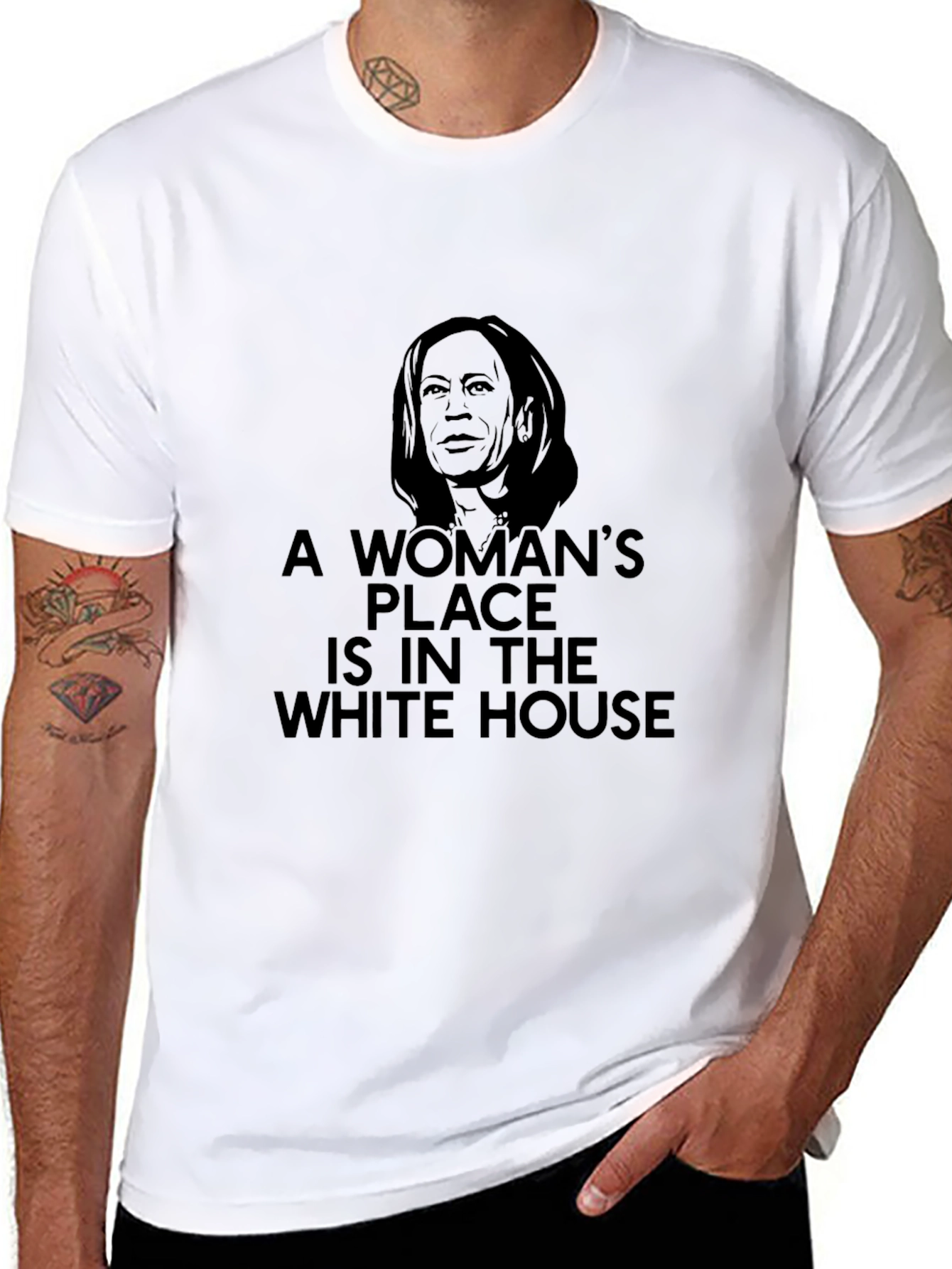 Black Kamala Harris White House T-Shirt view 8