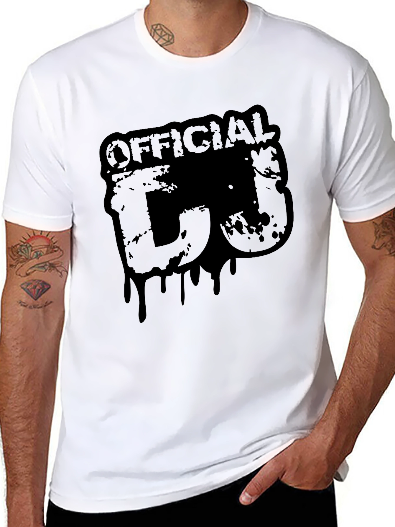 Black Official DJ Black Graphic Print T-Shirt view 8