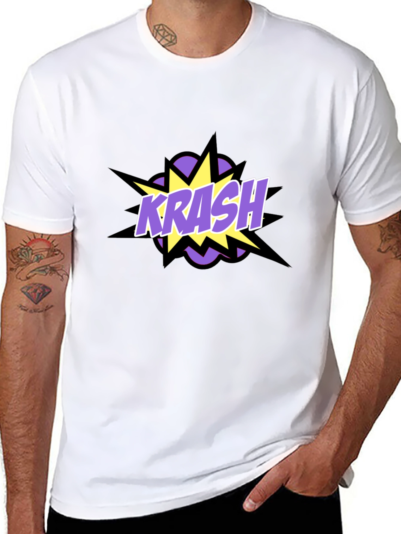 Black Krash Graphic Tee - Black Cotton Blend view 8