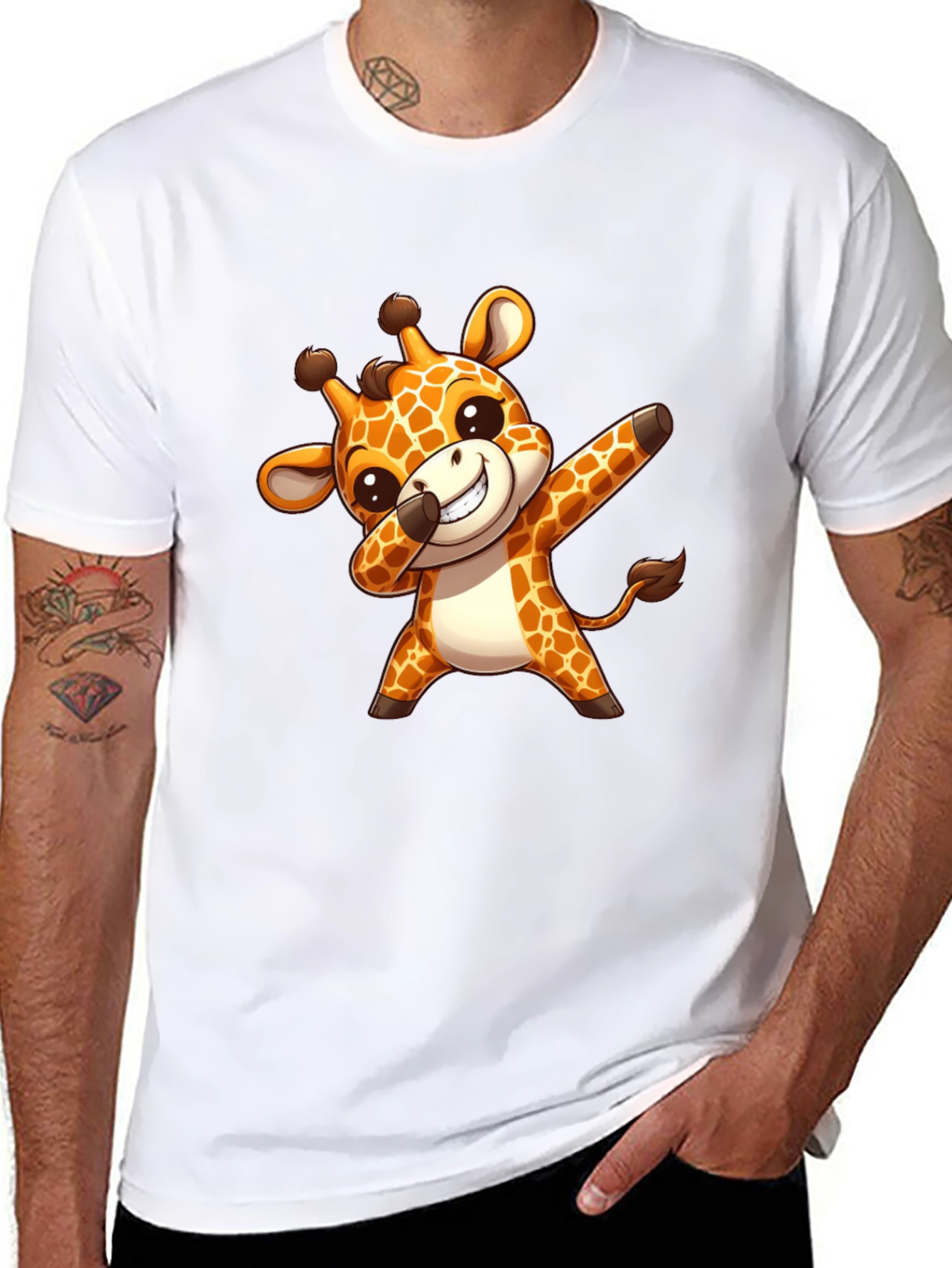 Black Cute Giraffe Dab T-Shirt - Trendy & Unique Design view 8