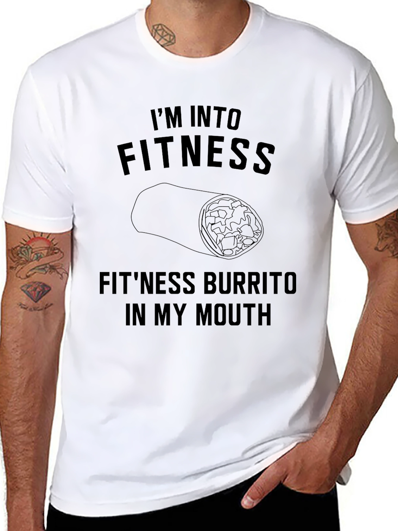 Black Fitness Burrito Graphic T-Shirt view 8