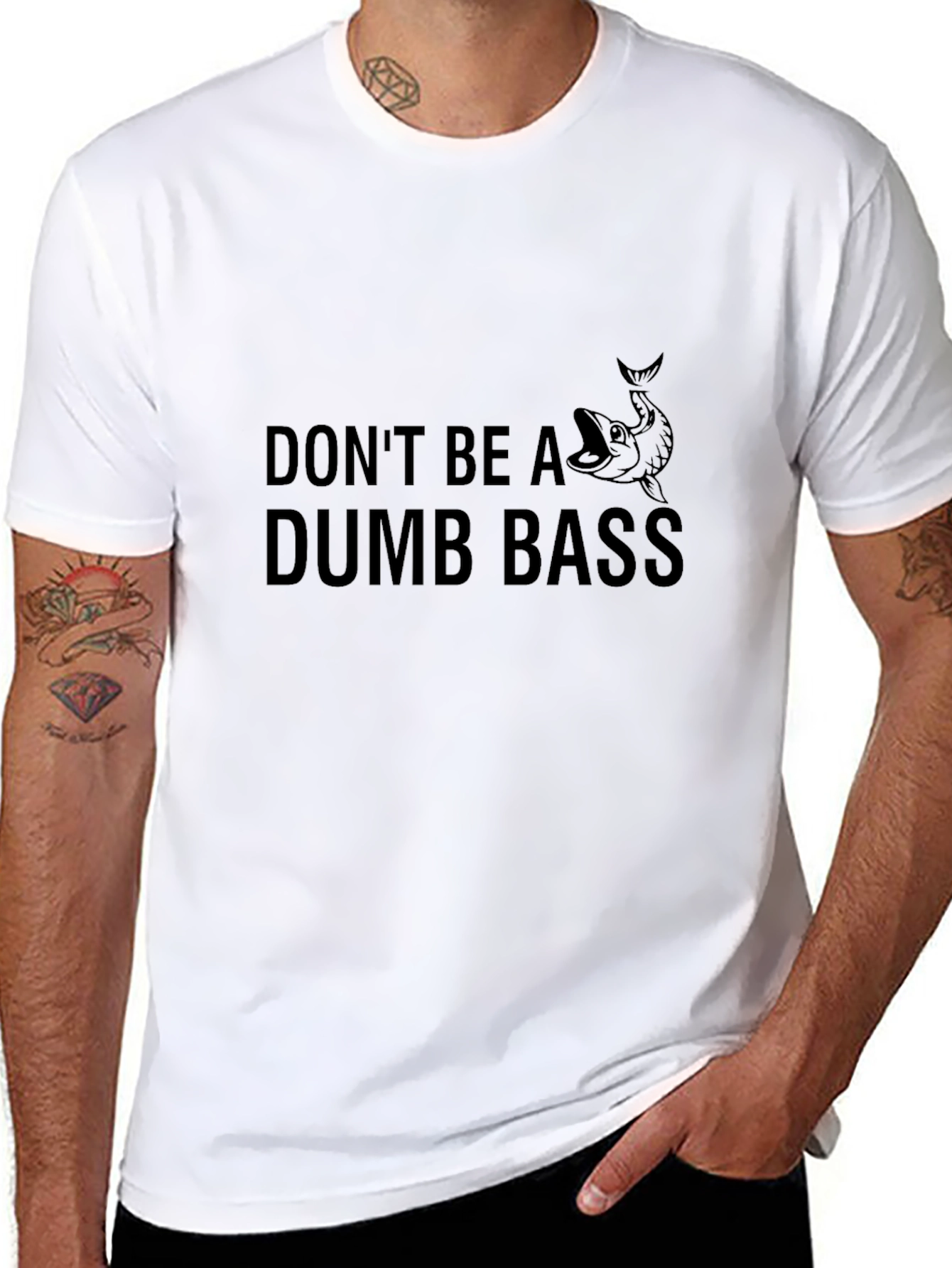 Black Don't Be A Dumb Bass T-Shirt view 8