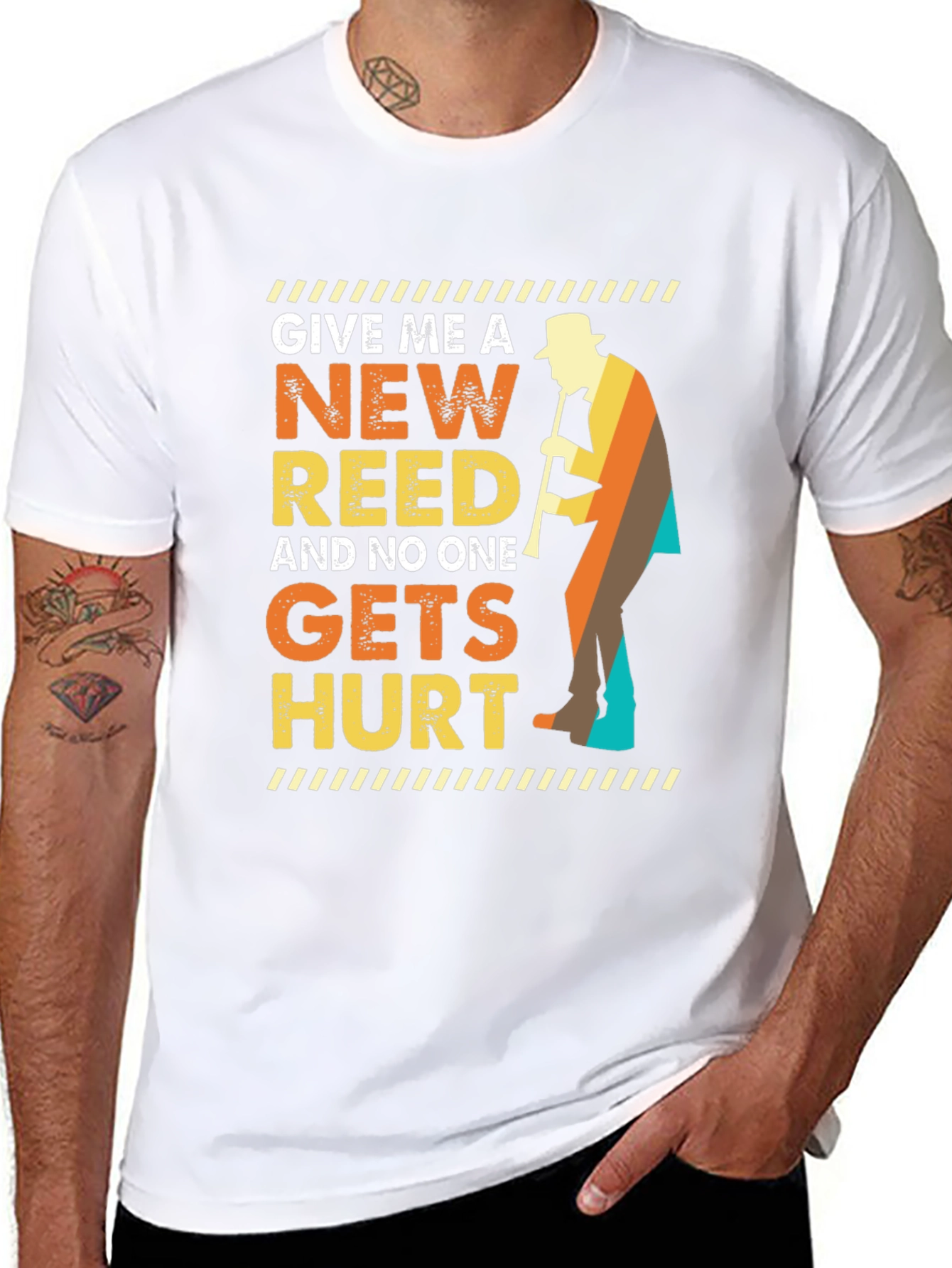 Black New Reed T-Shirt Musician Humor view 8