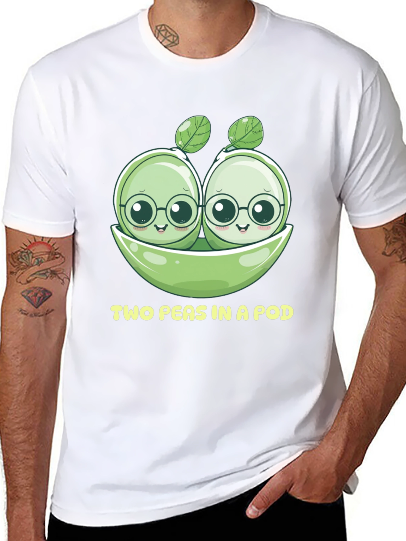 Black Two Peas in a Pod Graphic Tee view 8
