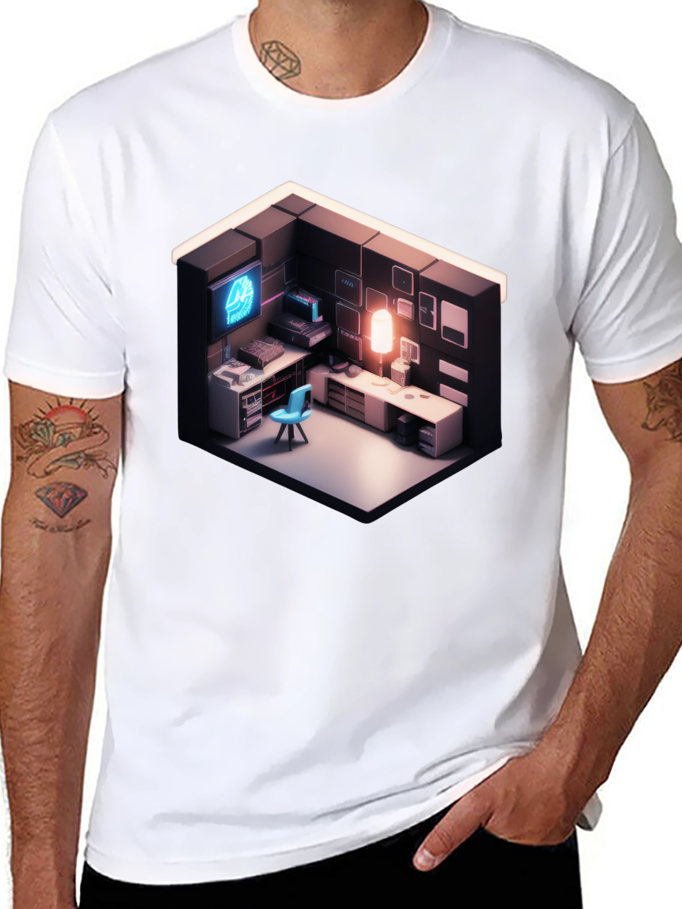 Isometric Gaming Room Tee - Gamer's Delight - 8