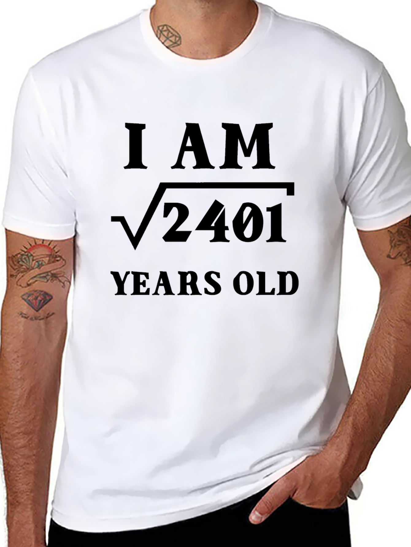 Black I Am √2401 Years Old Funny Math T-Shirt view 8
