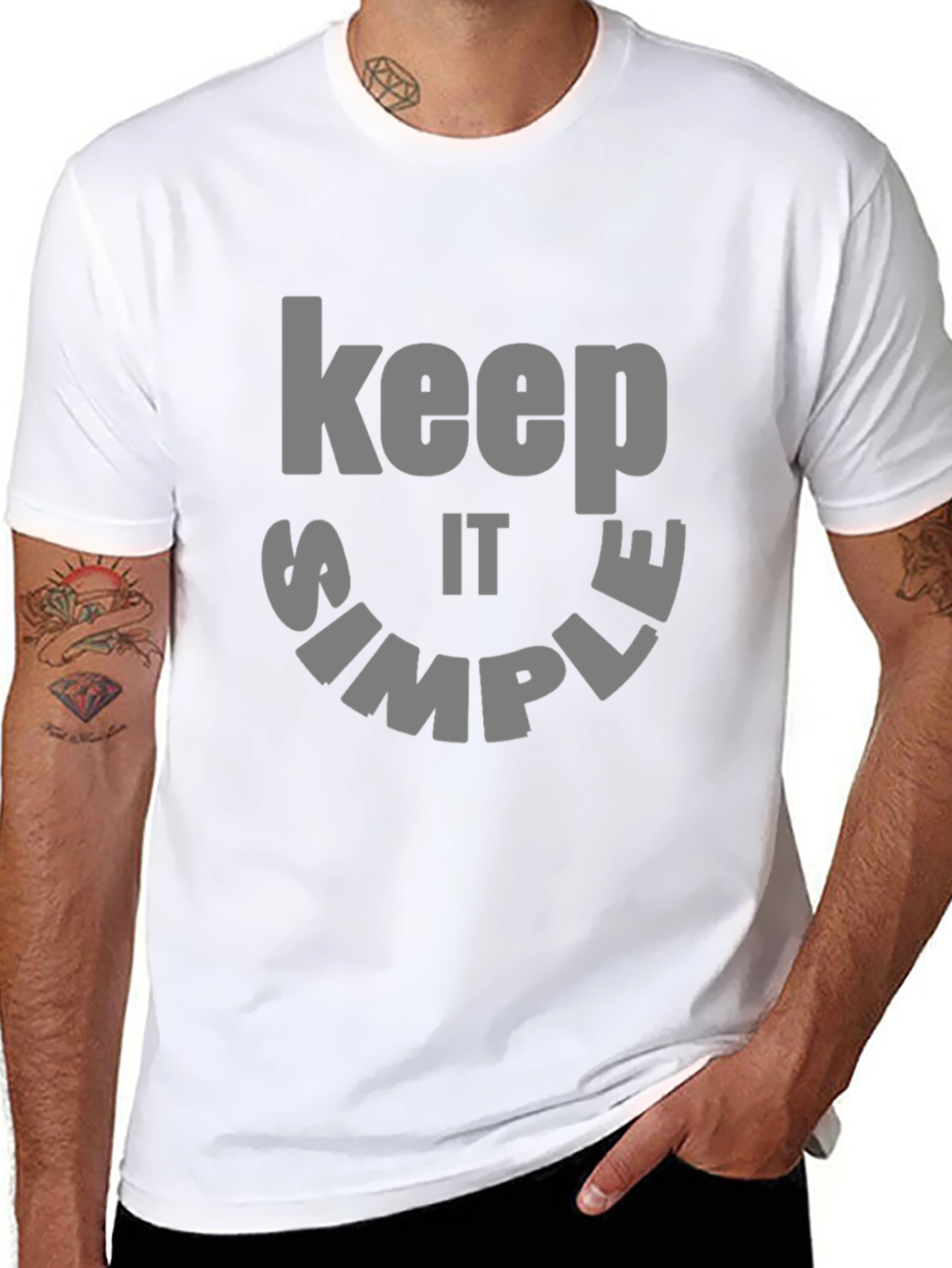 Black Keep it Simple Graphic Tee - Black Cotton view 8