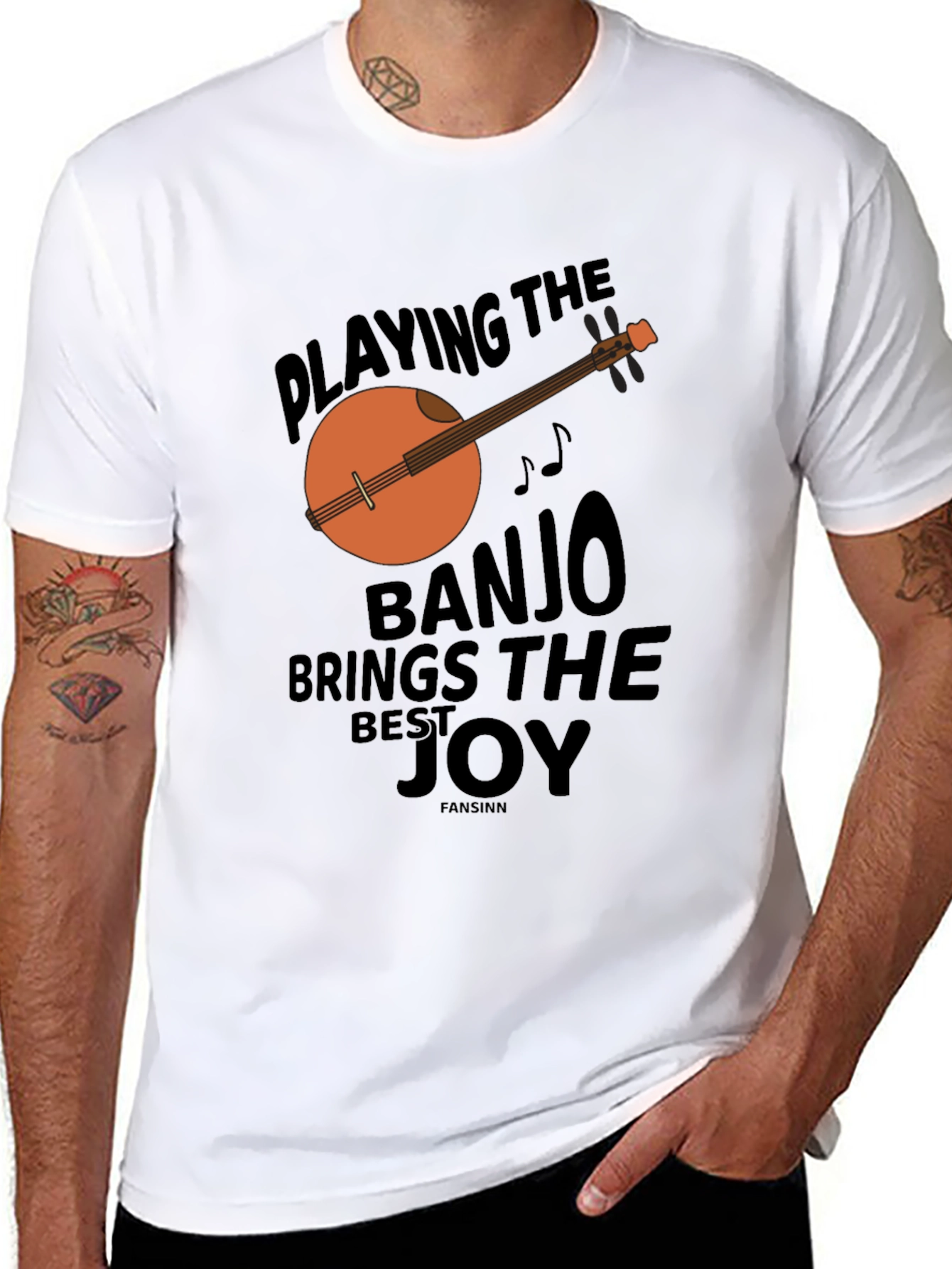 Black Banjo Joy Graphic Tee view 8