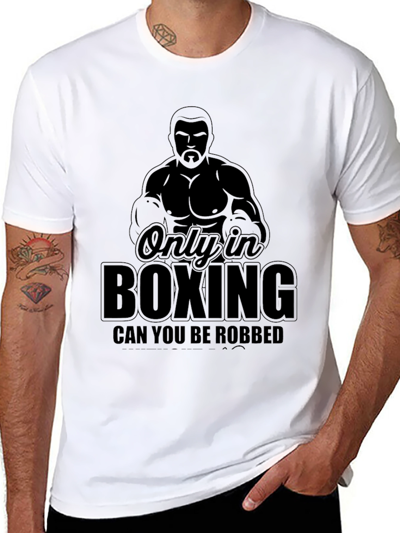 Black Only in Boxing T-Shirt - Funny Boxing Quote Tee view 8