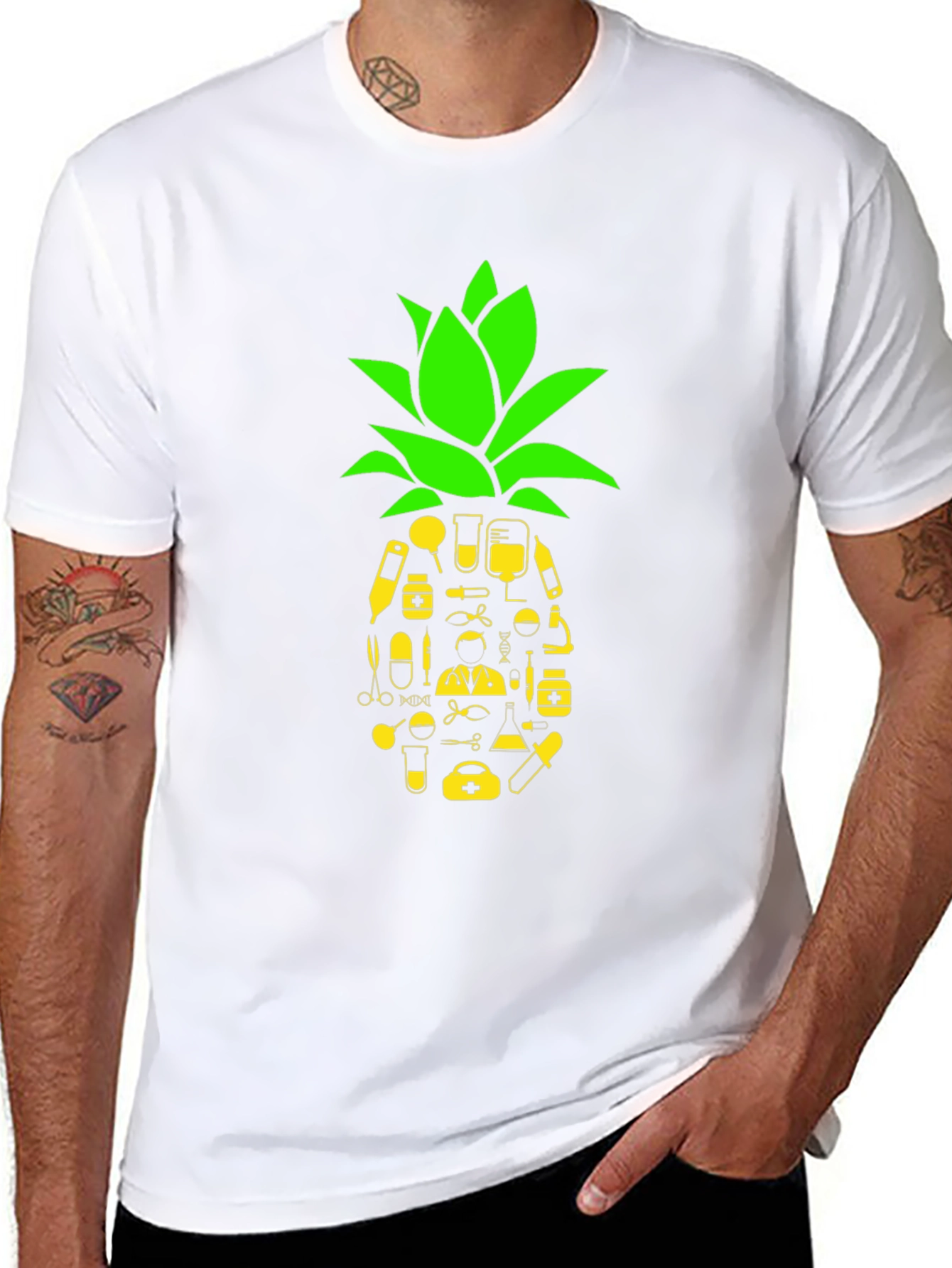 Black Medical Pineapple Graphic Tee view 8