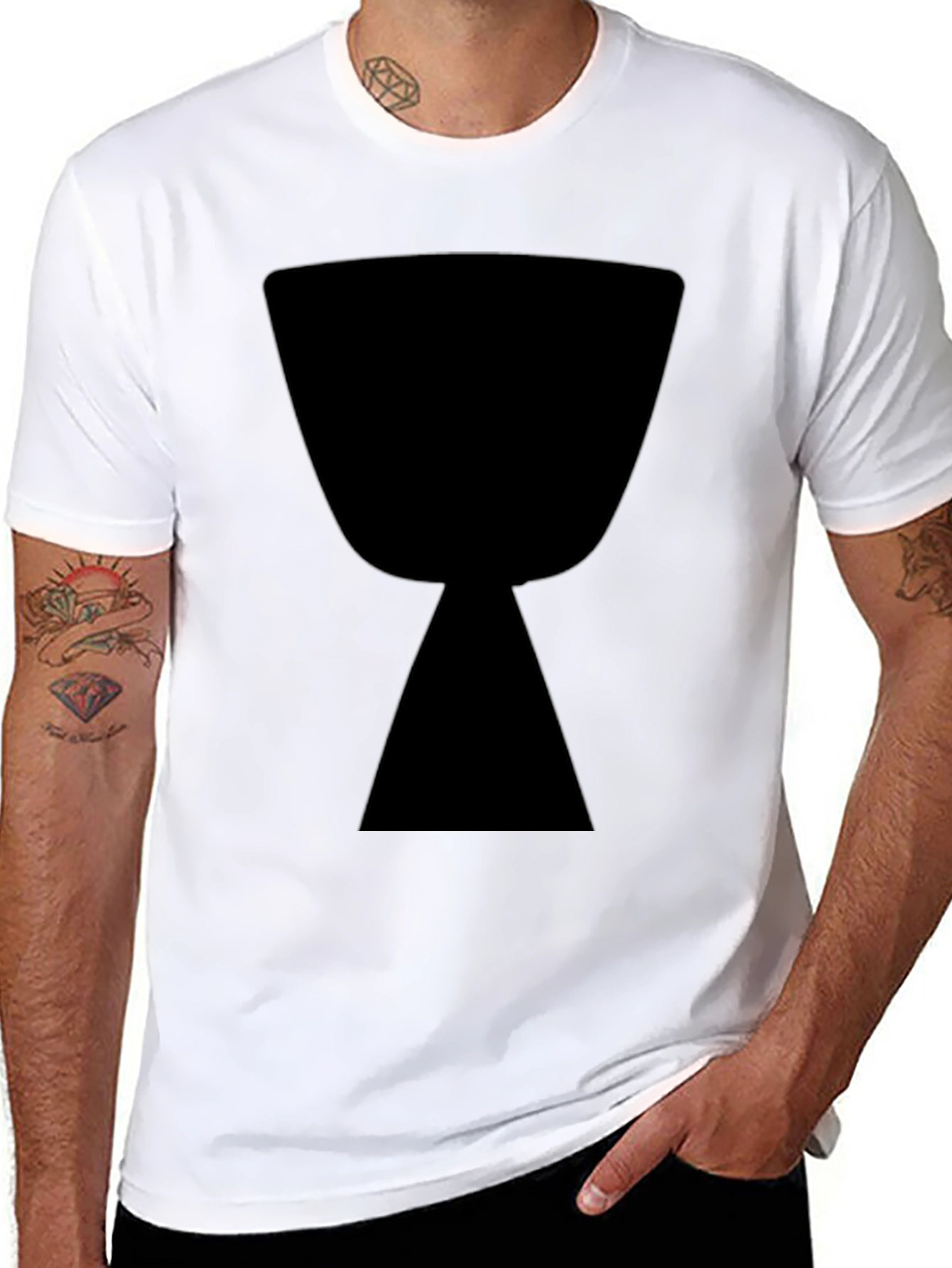 Black Black T-Shirt with Hourglass Graphic view 8