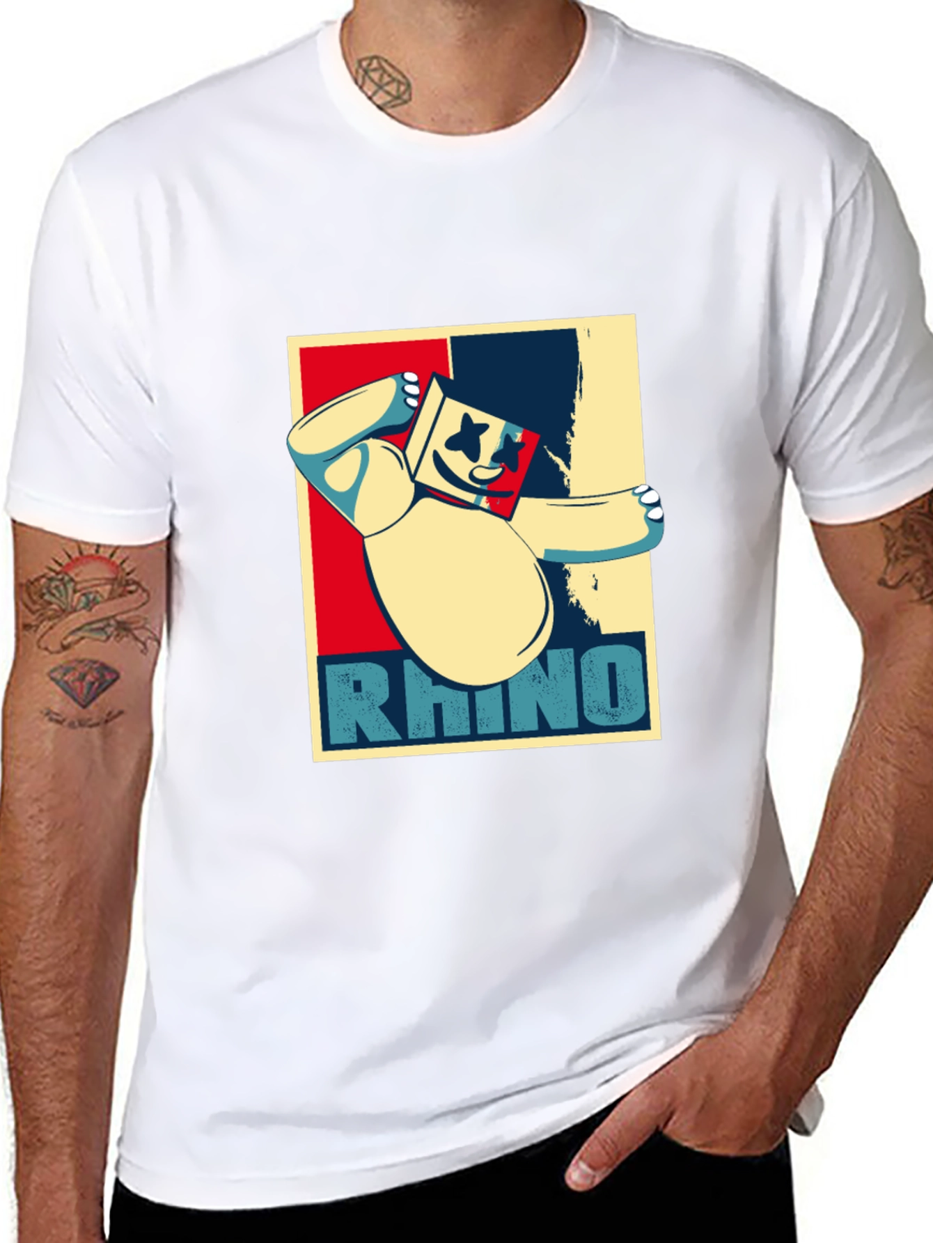 Black Rhino Graphic T-Shirt - Cool Design view 8