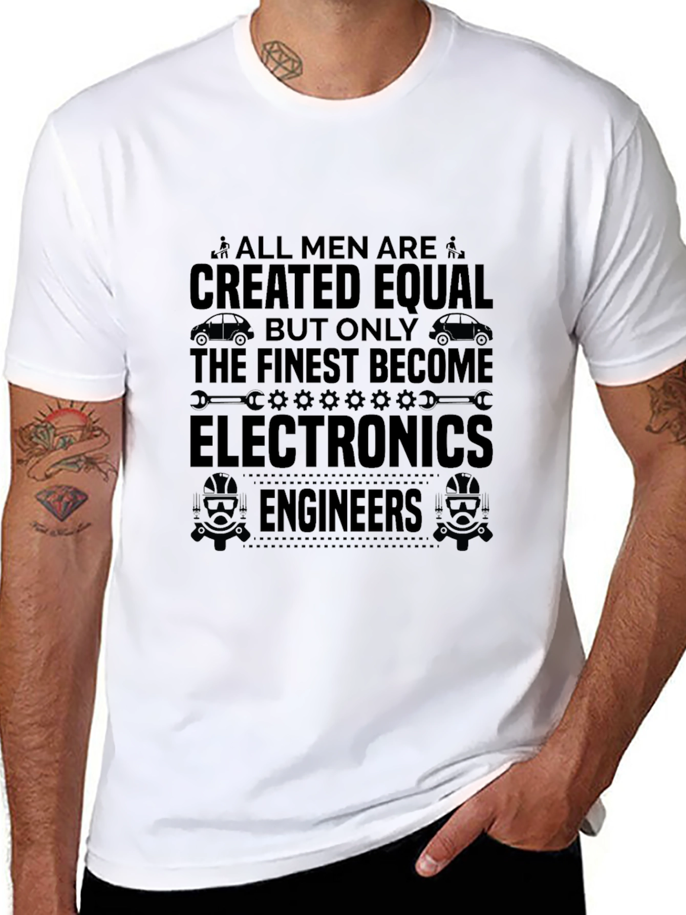Black Electronics Engineer T-Shirt view 8