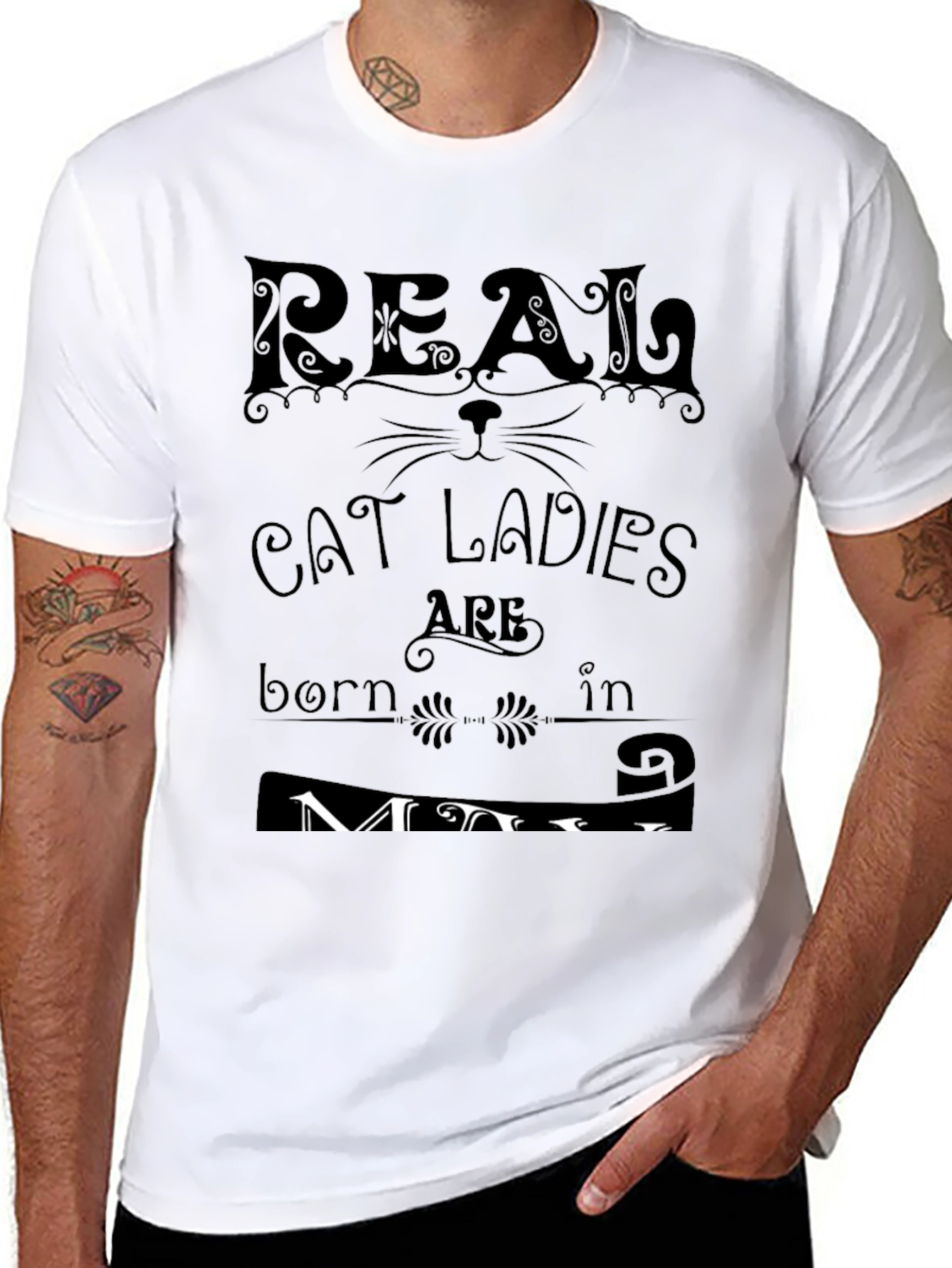 Black Real Cat Ladies Born in September T-Shirt view 8