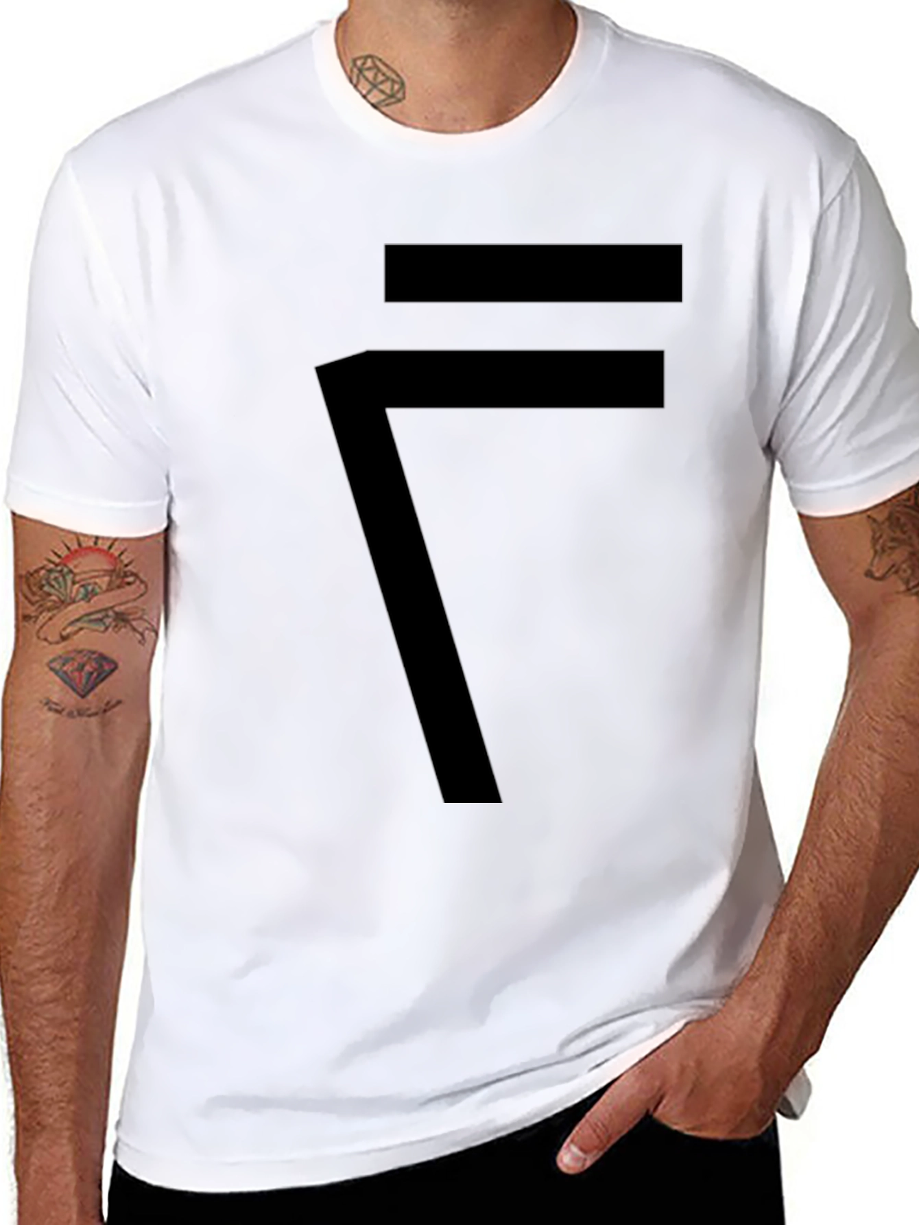 Black Modern Graphic Tee - Minimalist Design view 8