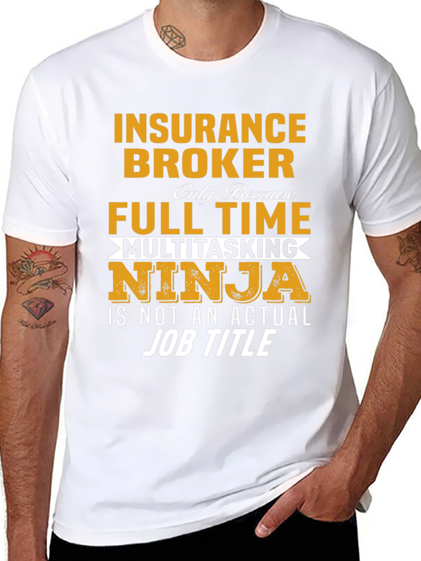 Black Insurance Broker Ninja T-Shirt view 8