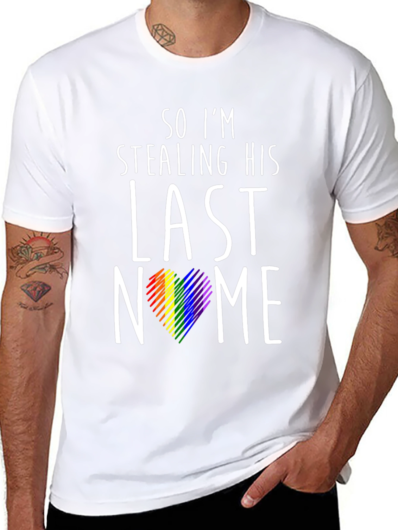 Black Stealing His Last Name Pride T-Shirt view 8