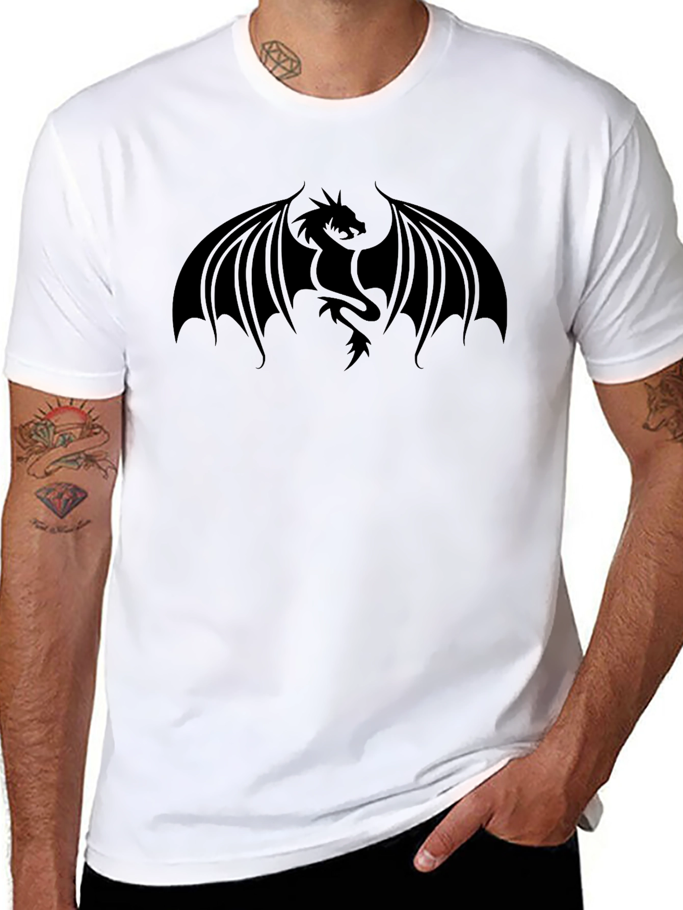 Black Black Dragon Graphic Tee - Men's Short Sleeve Shirt view 8