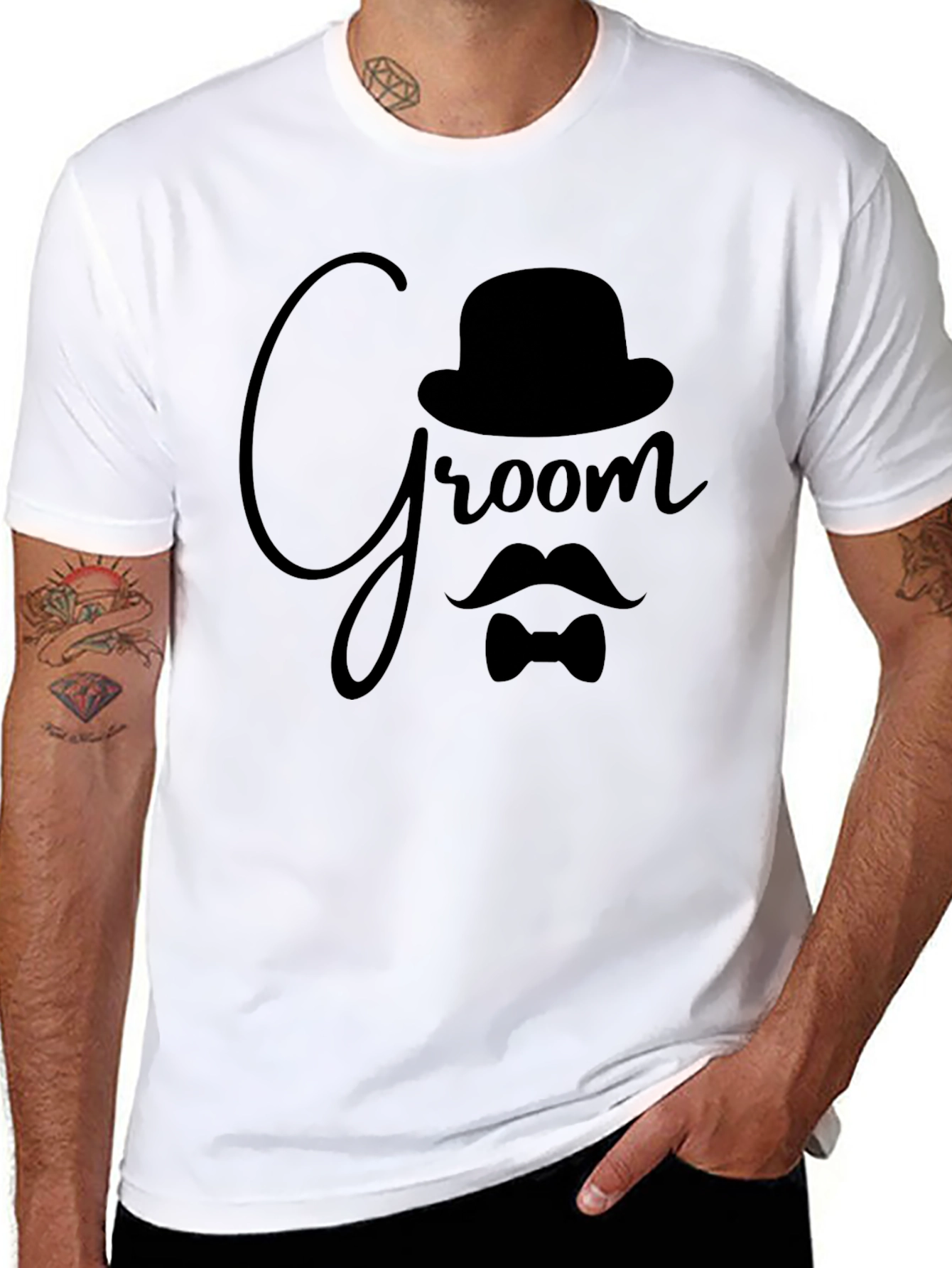 Black Groom T-Shirt - Wedding Party Tee view 8