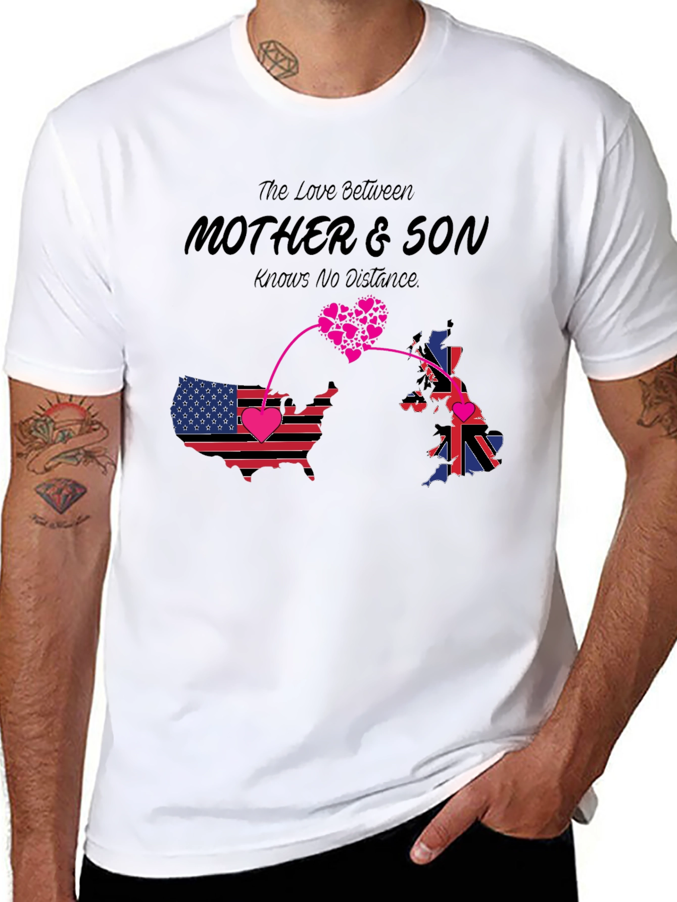 Black Mother & Son Distance Love T-Shirt view 8