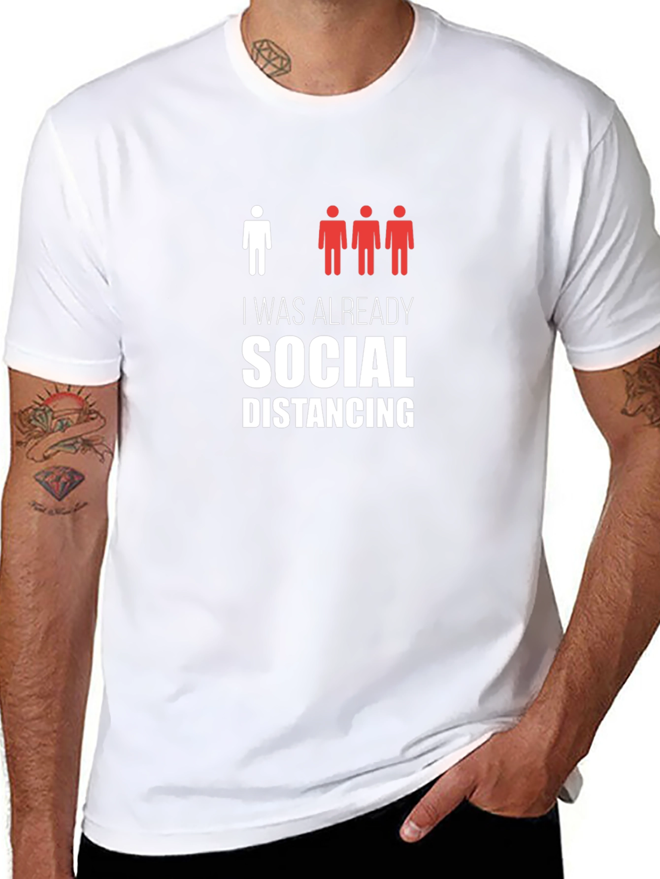 Black Social Distancing T-Shirt view 8