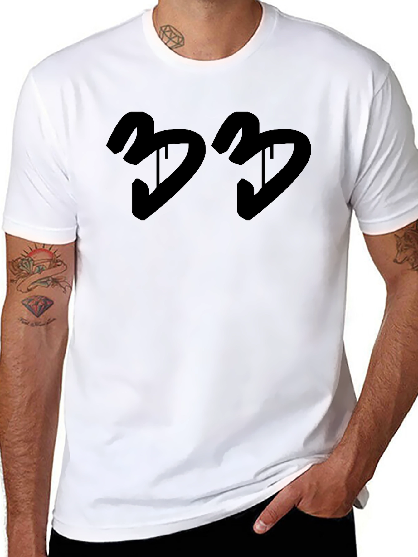 Black Men's Black Graphic Tee - Modern Design view 8