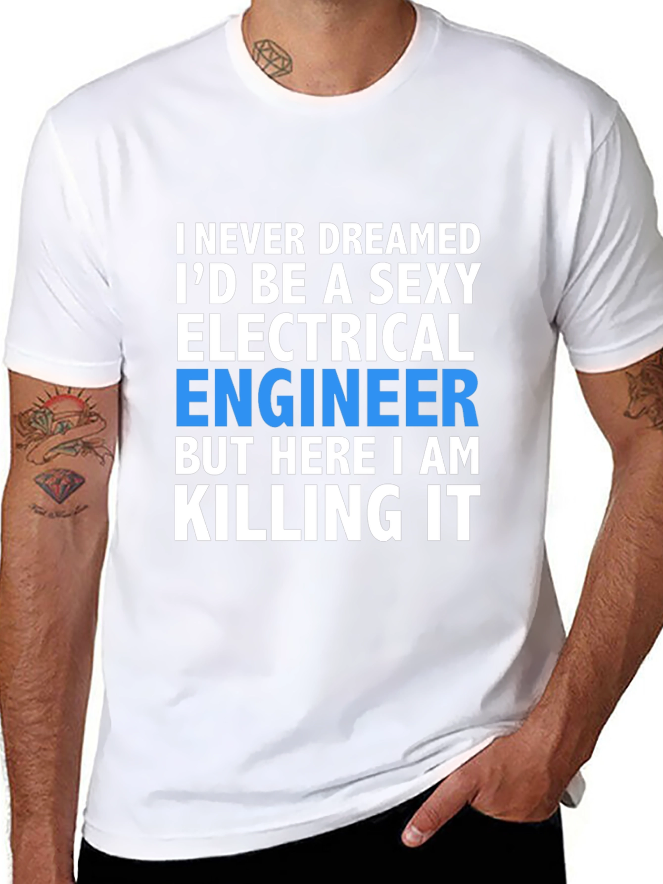 Black Sexy Electrical Engineer T-Shirt: Killing It! view 8