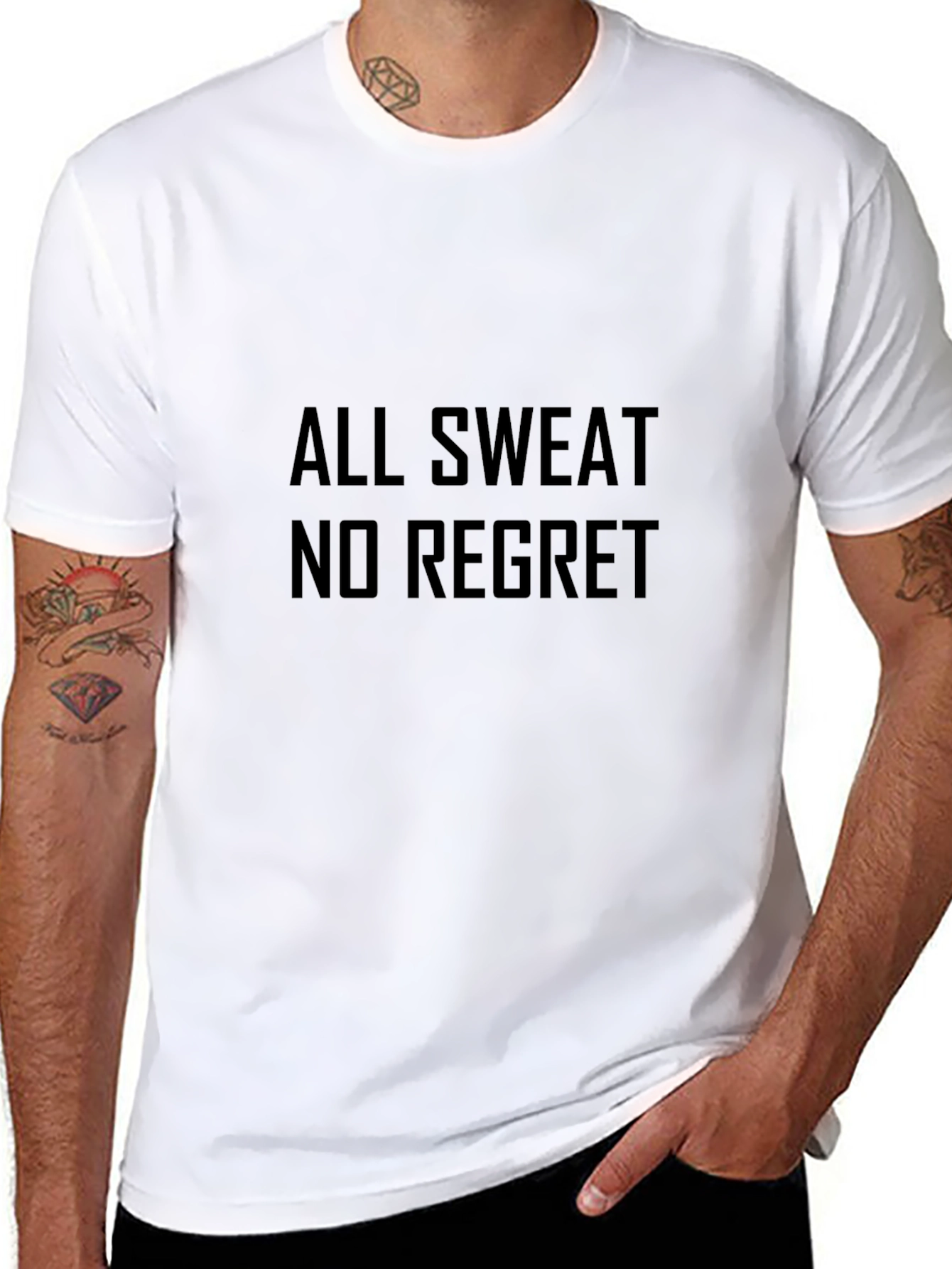 Black All Sweat No Regret Black T-Shirt view 8