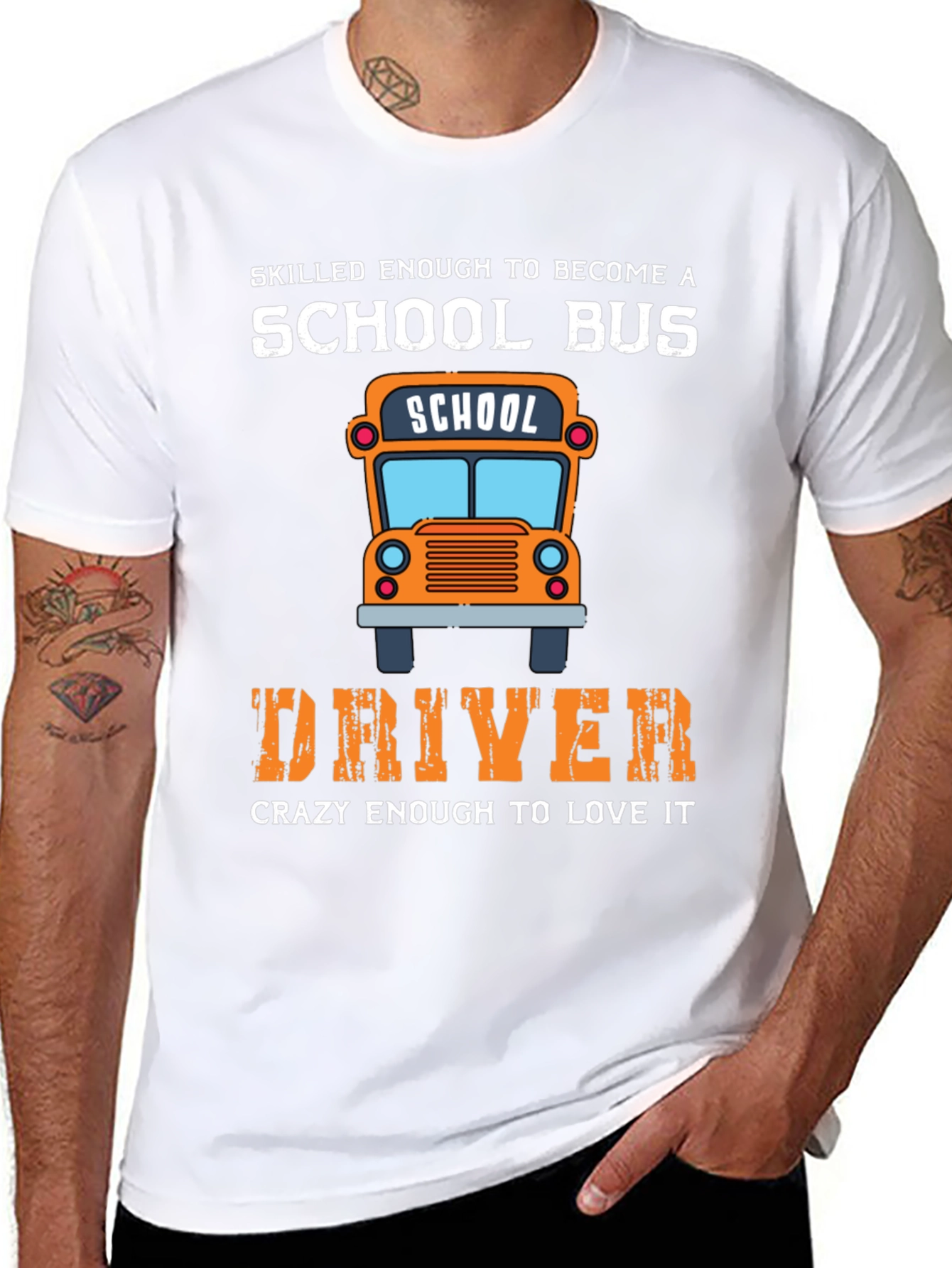 Black School Bus Driver T-Shirt - Skilled Enough & Crazy Enough view 8