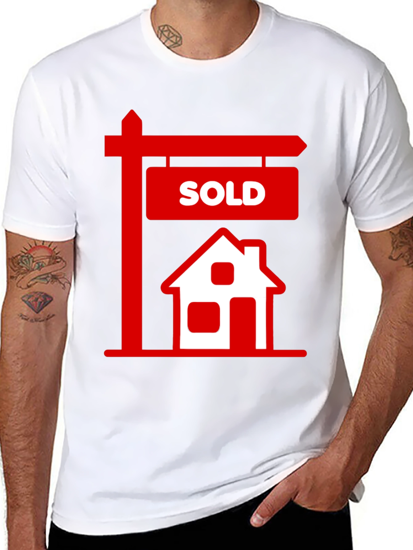 Black Sold House Graphic Tee - Real Estate T-Shirt view 8