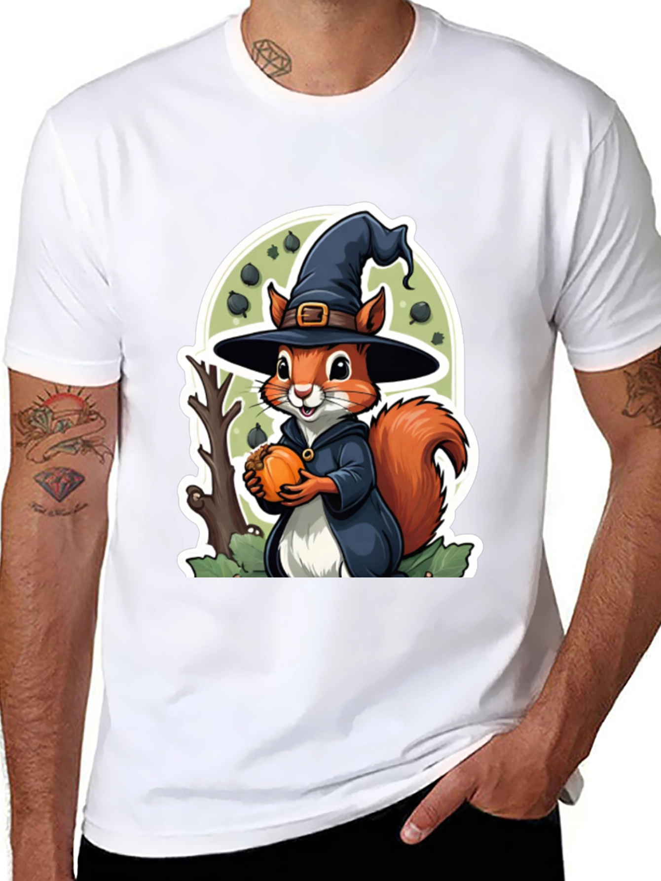 Black Halloween Squirrel Graphic Tee view 8