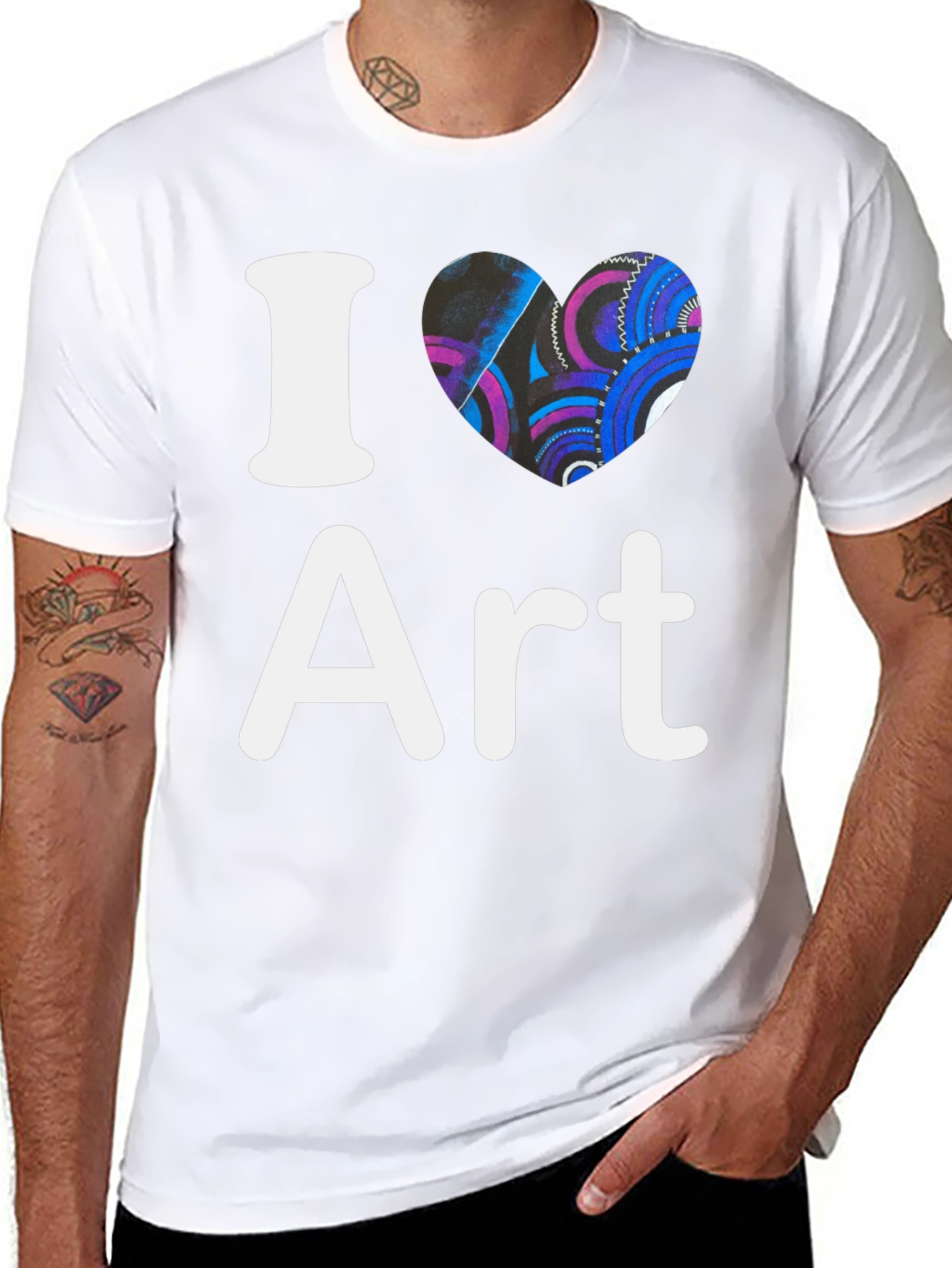 Black I Heart Art Graphic T-Shirt - Artistic Expression view 8