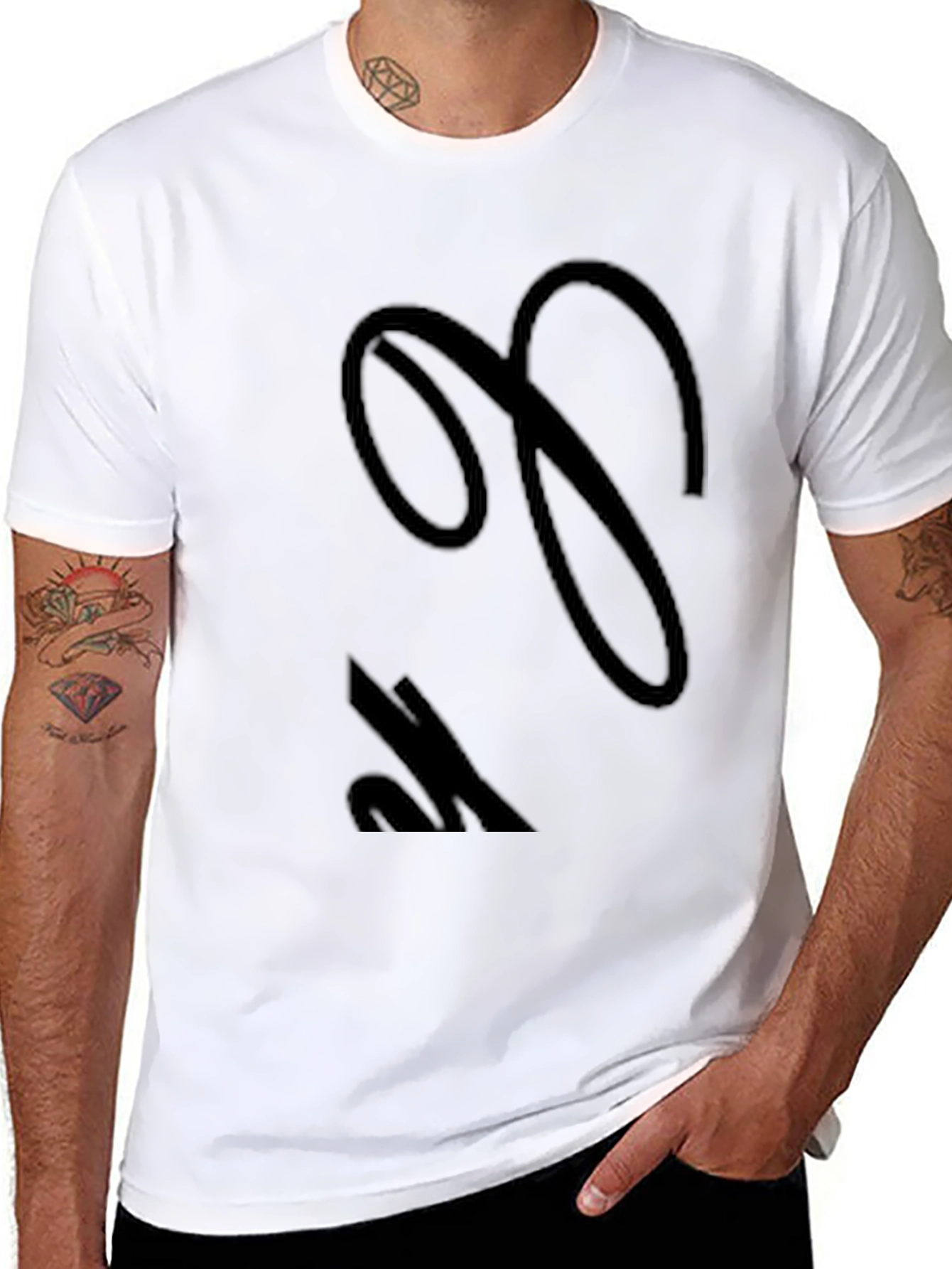 Black Elegant Black Script Tee - Stylish Casual Wear view 8