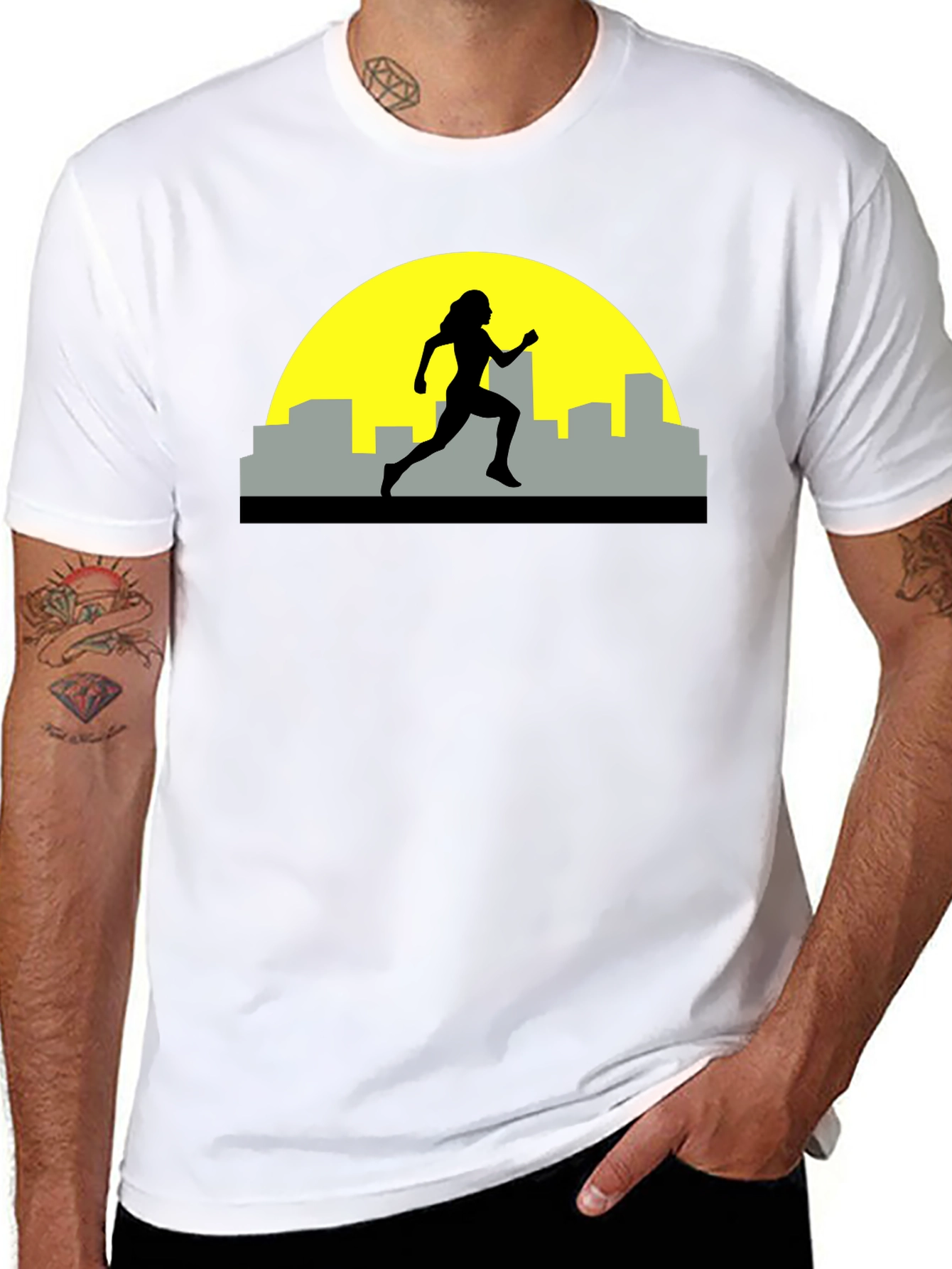 Black Runner Silhouette Graphic Tee - Black view 8