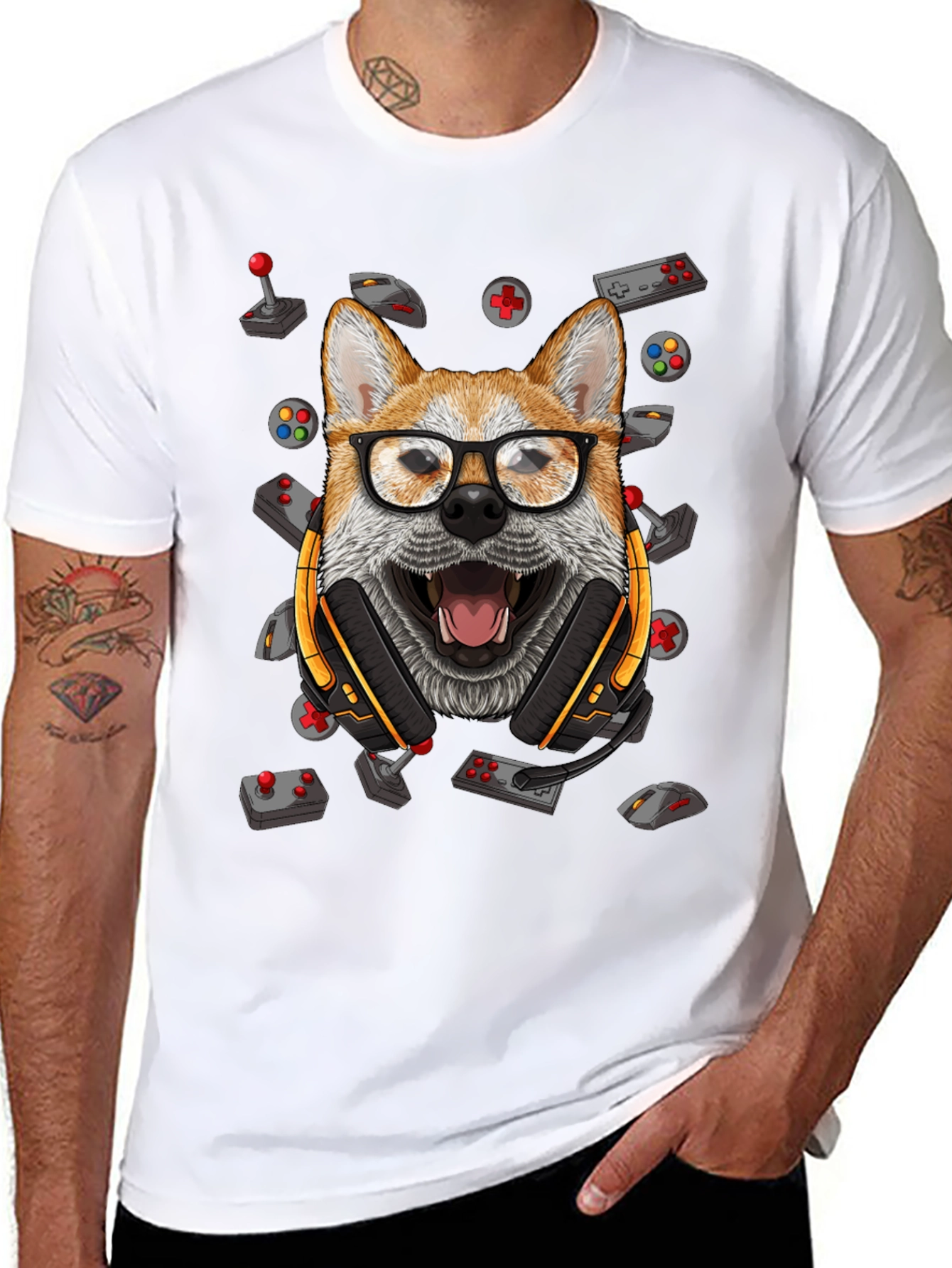 Black Gamer Dog T-Shirt - Playful Graphic Tee view 8