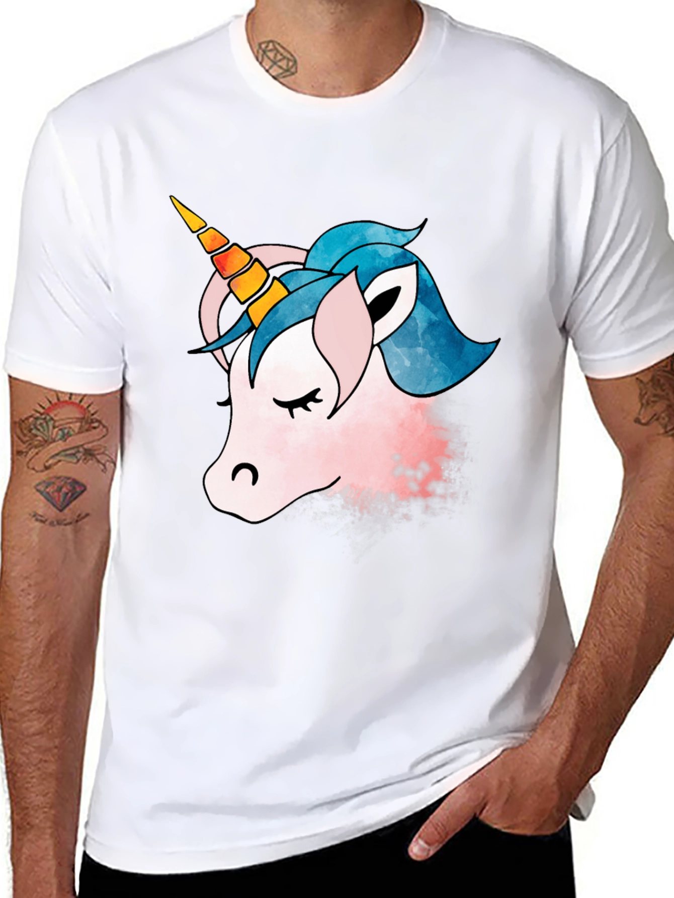 Black Unicorn Graphic T-Shirt - Black Cotton Tee view 8
