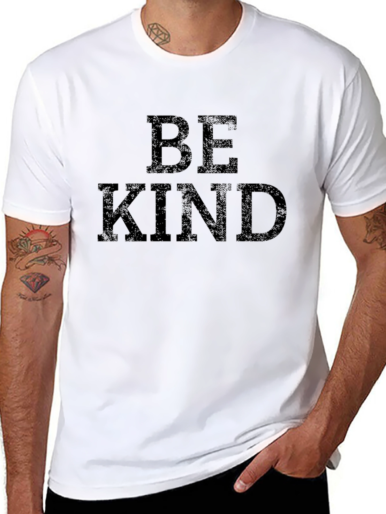 Black Be Kind Graphic T-Shirt -  Men's Casual Tee view 8