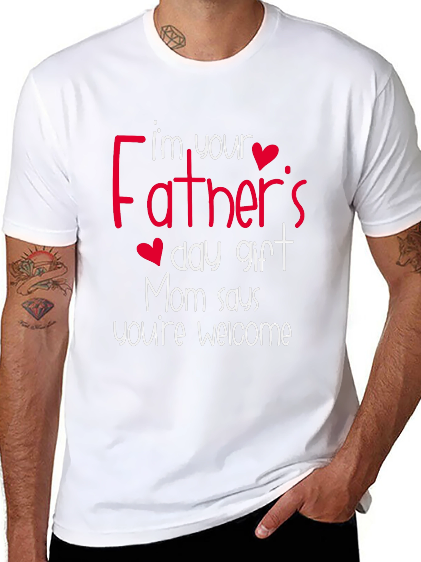 Black Funny Father's Day Gift T-Shirt - Mom Says You're Welcome! view 8