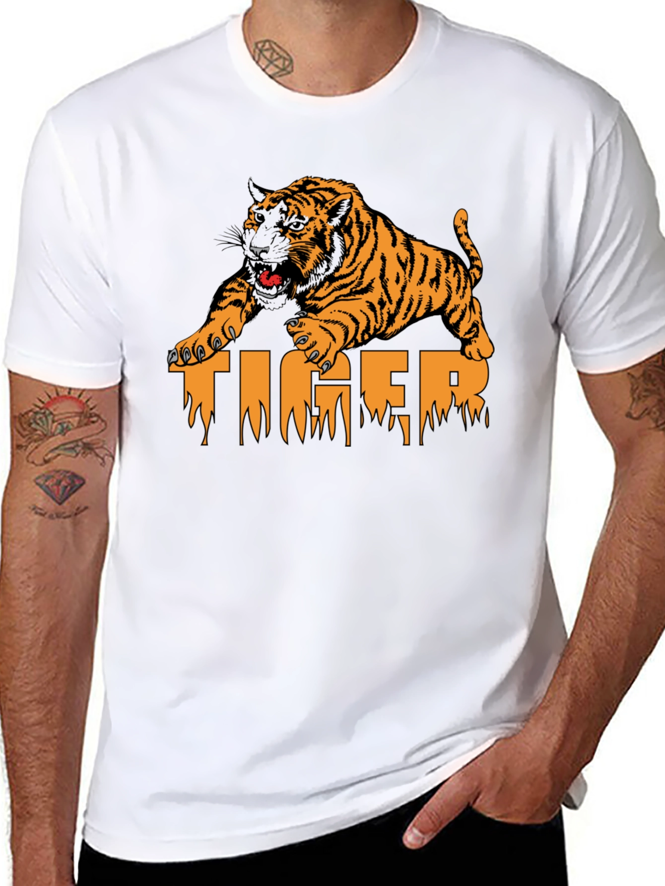 Black Tiger Graphic Print T-Shirt - Menswear view 8
