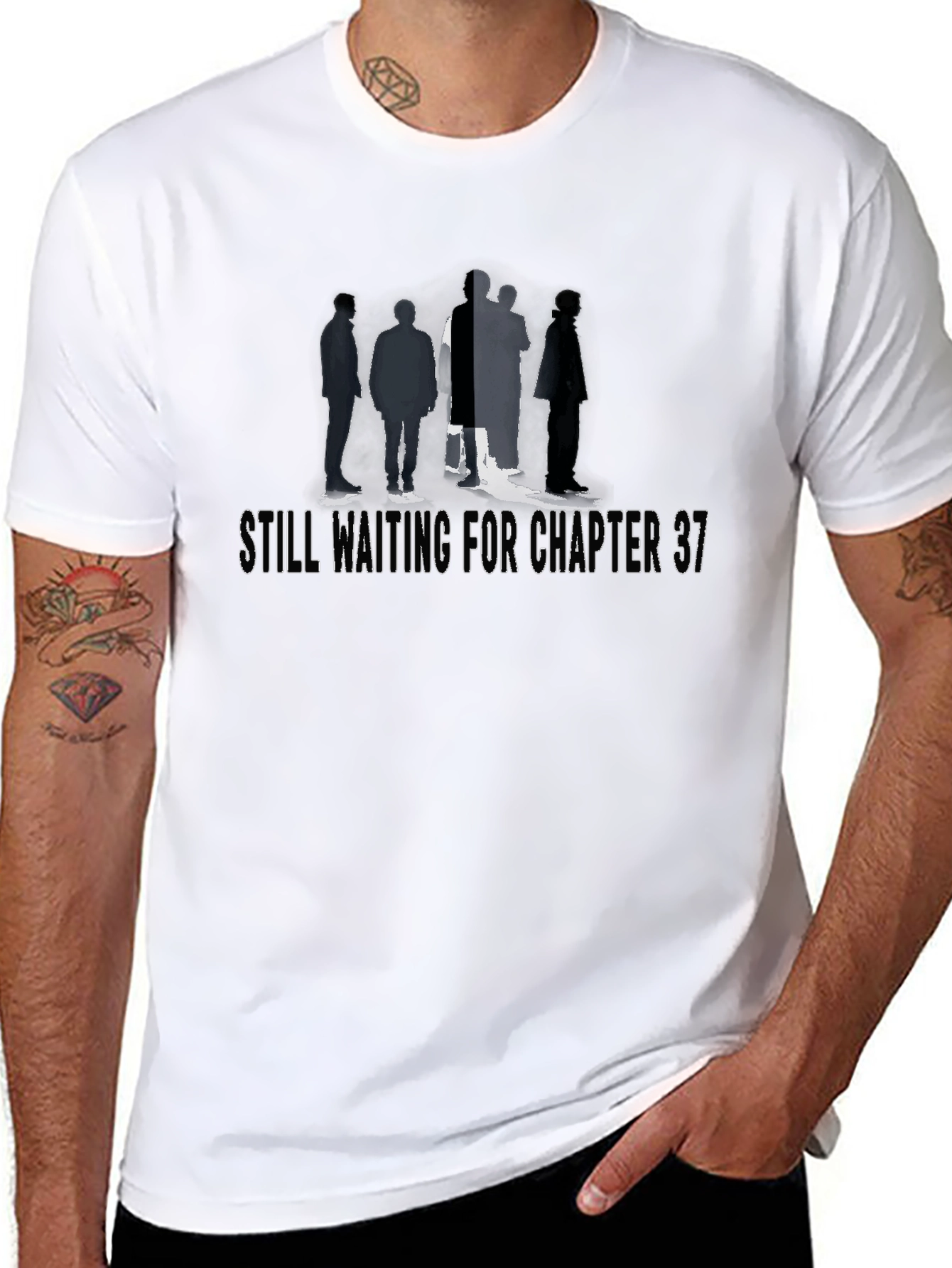 Black Still Waiting for Chapter 37 T-Shirt view 8