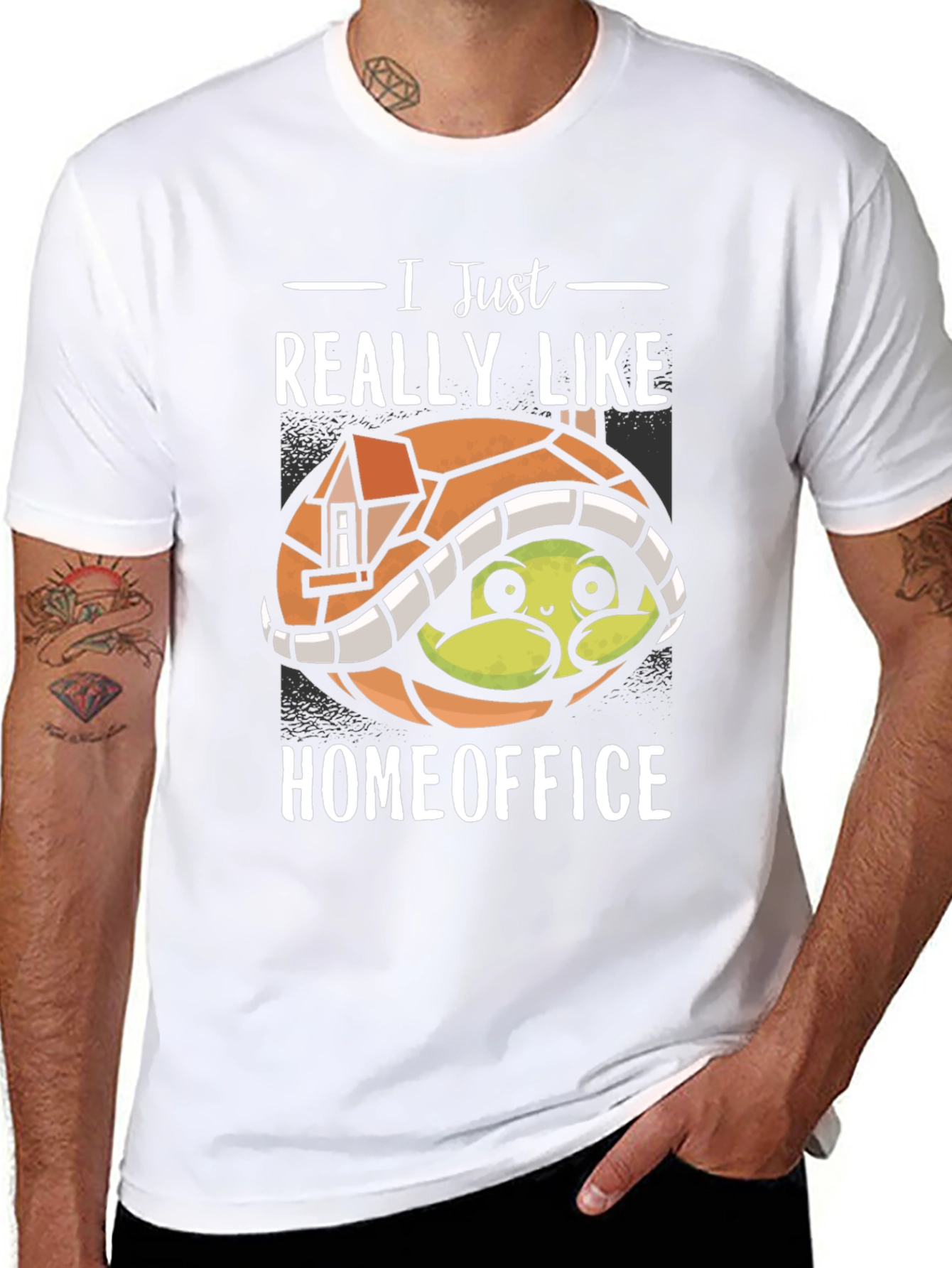Black Home Office Turtle T-Shirt - Work From Home Comfort view 8