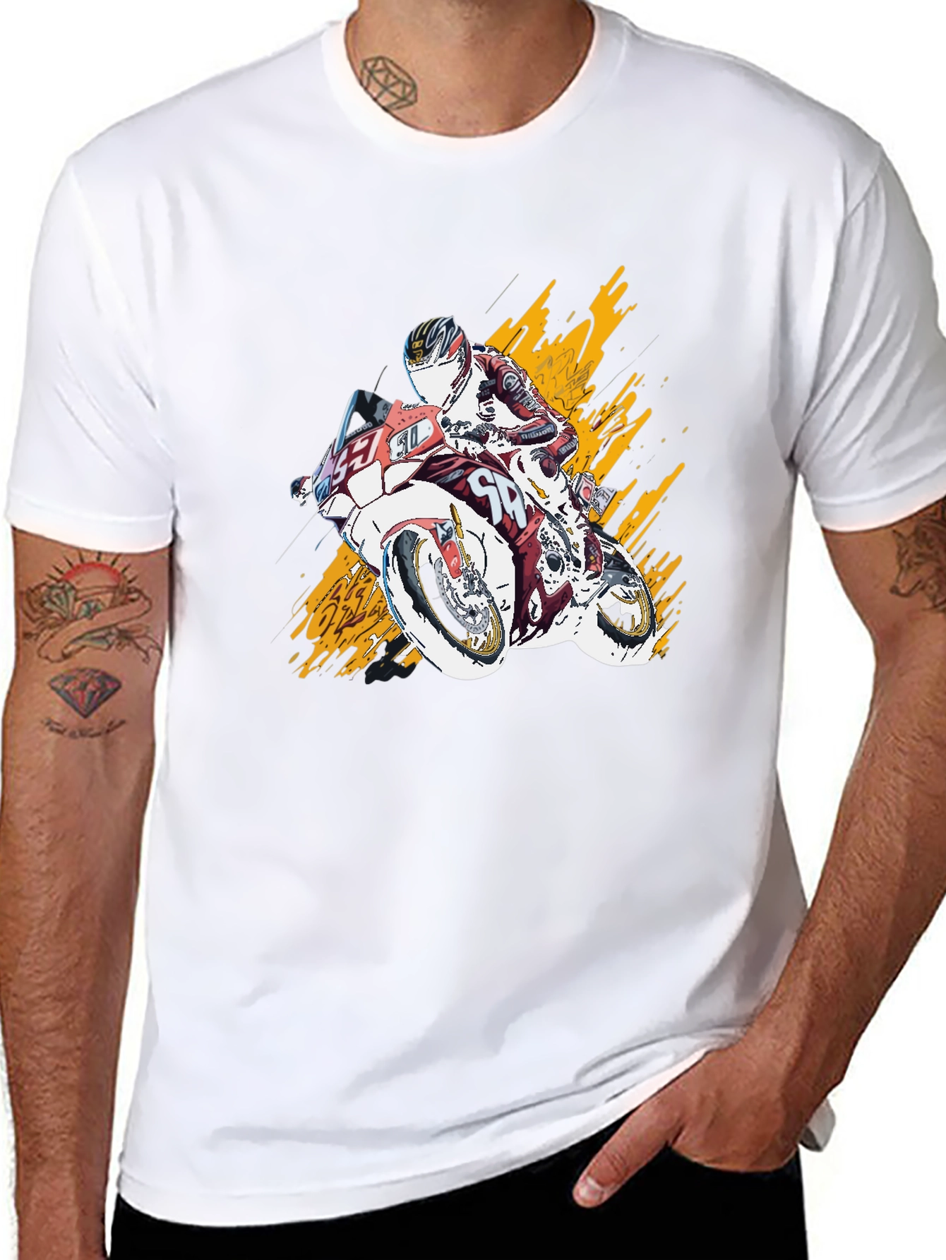 Black Motorcycle Rider Graphic T-Shirt - Bold Design view 8