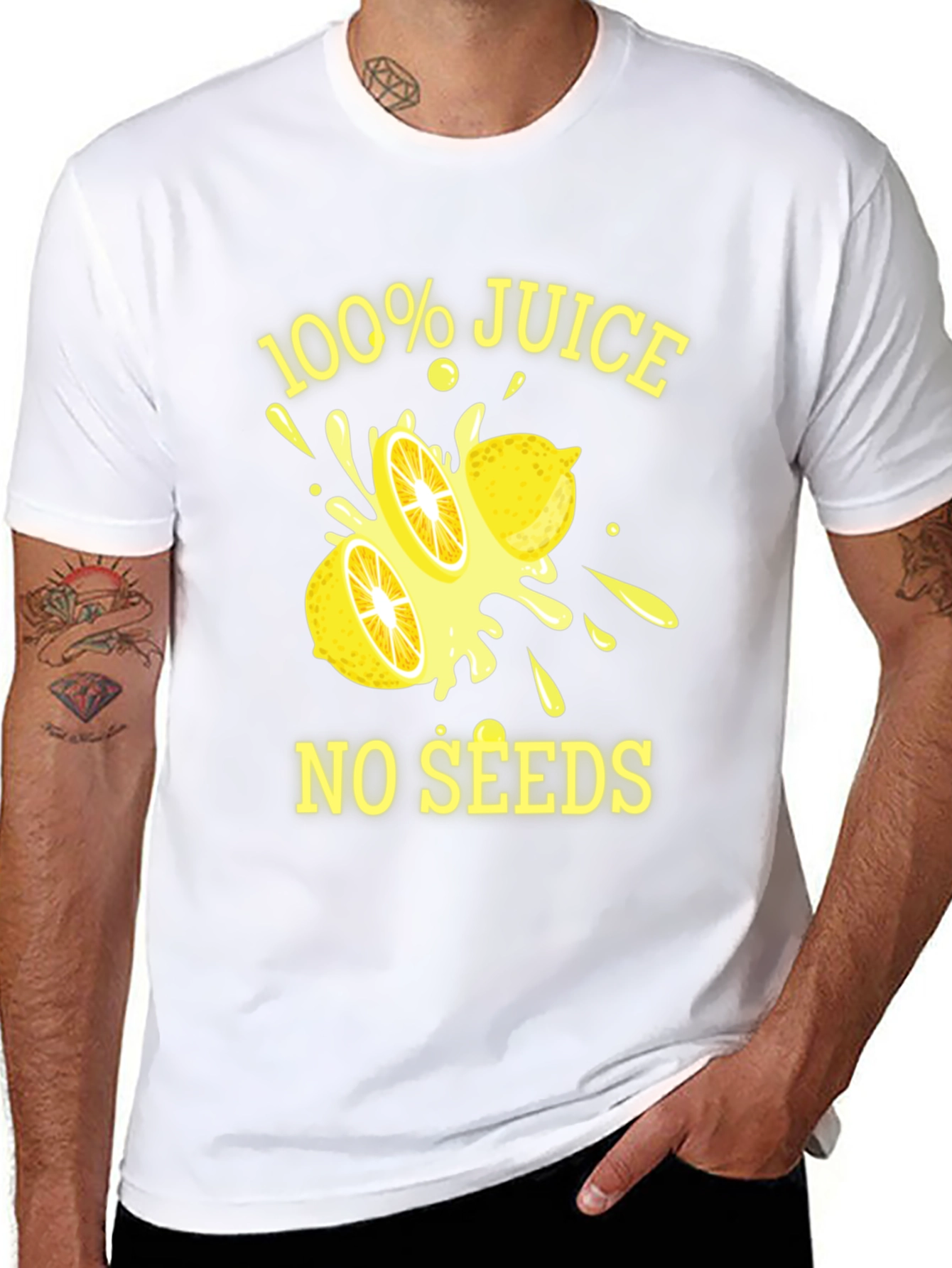 Black 100% Juice No Seeds T-Shirt - Black Graphic Tee view 8