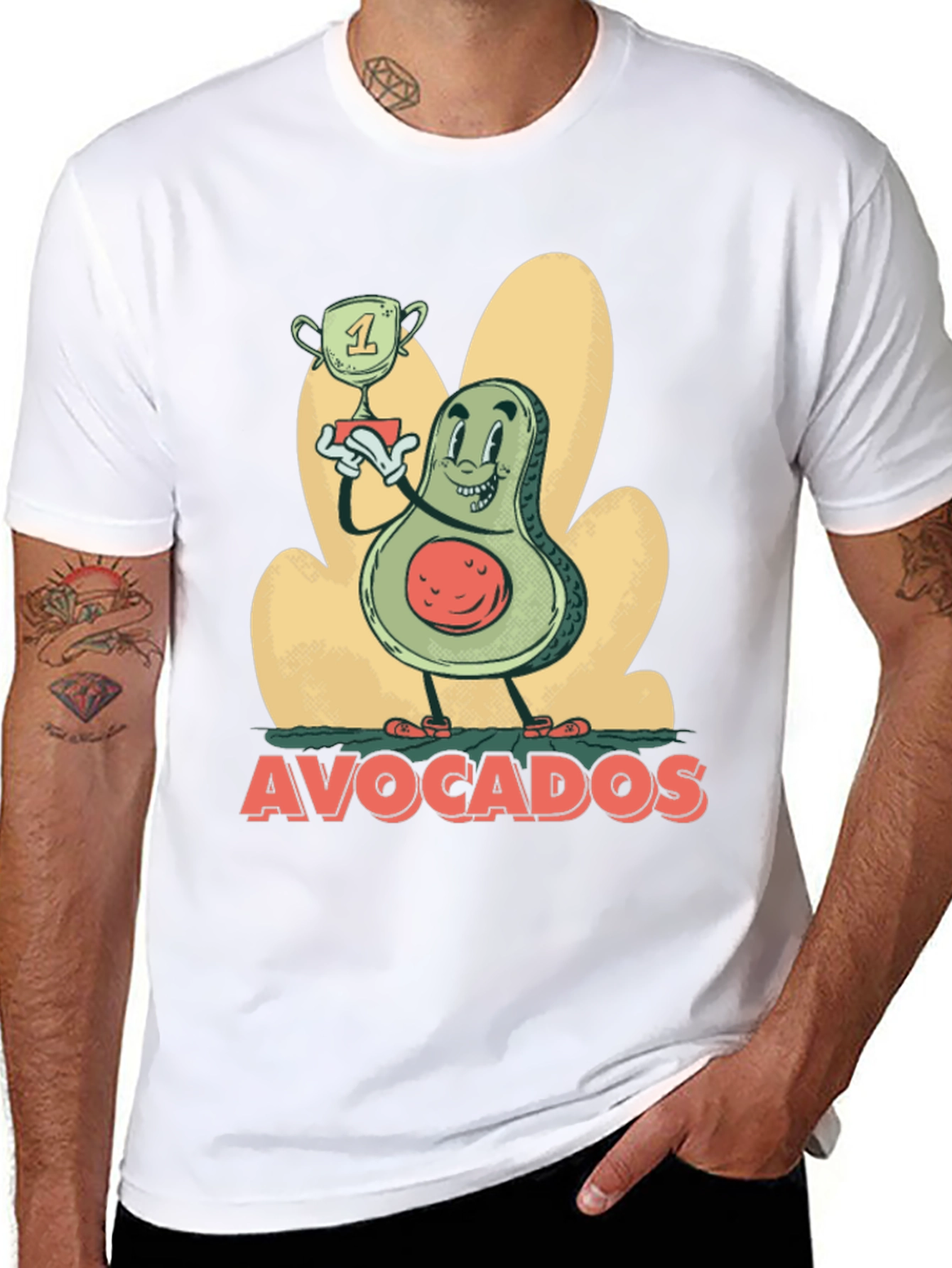 Black Funny Avocado Champion Black T-Shirt view 8