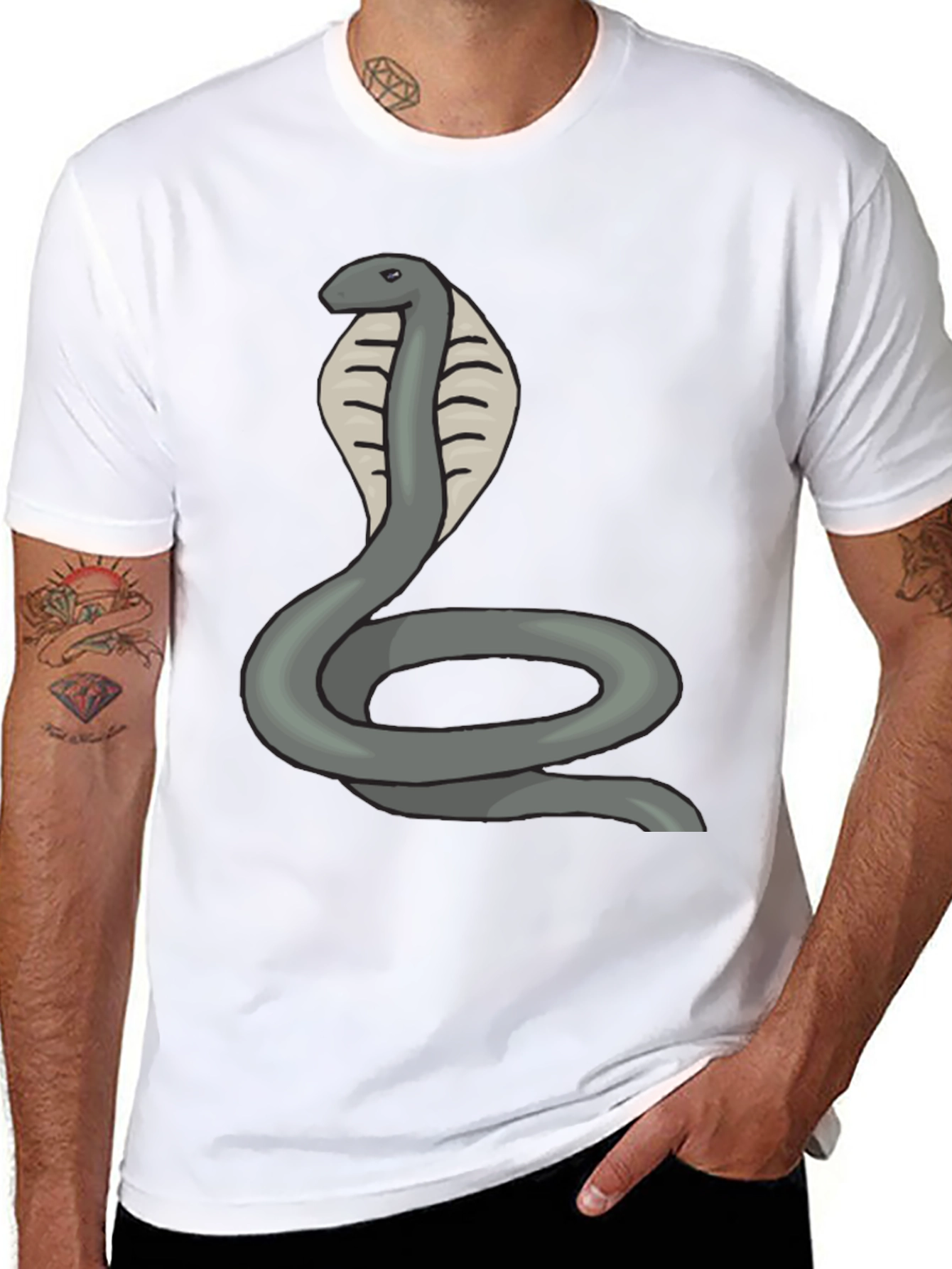 Black Cobra Snake Graphic Tee - Mens Black T-Shirt view 8